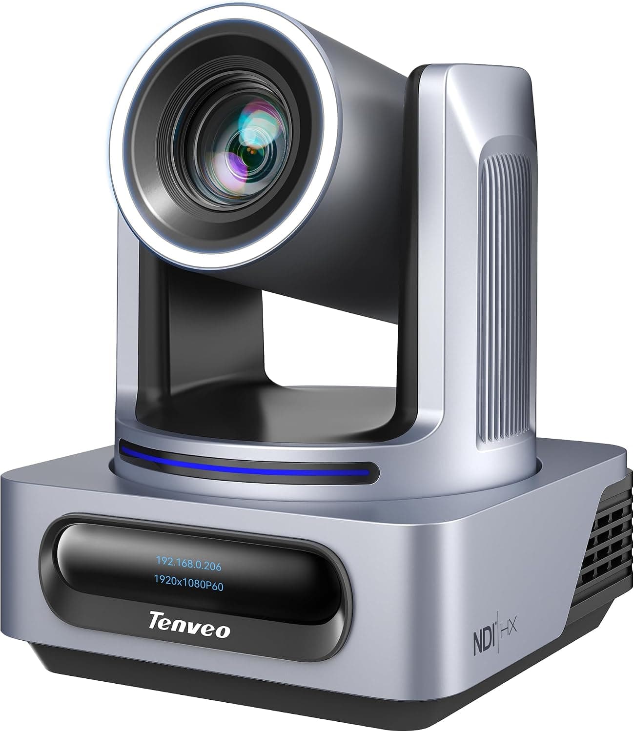 Tenveo Cámara PTZ con NDI, Seguimiento Automático de Rostro y Silueta Humana con IA, Zoom Óptico 20X, Transmisión en Vivo con 3G-SDI/HDMI/USB3.0/LAN(PoE), Luz Tally y Pantalla IP