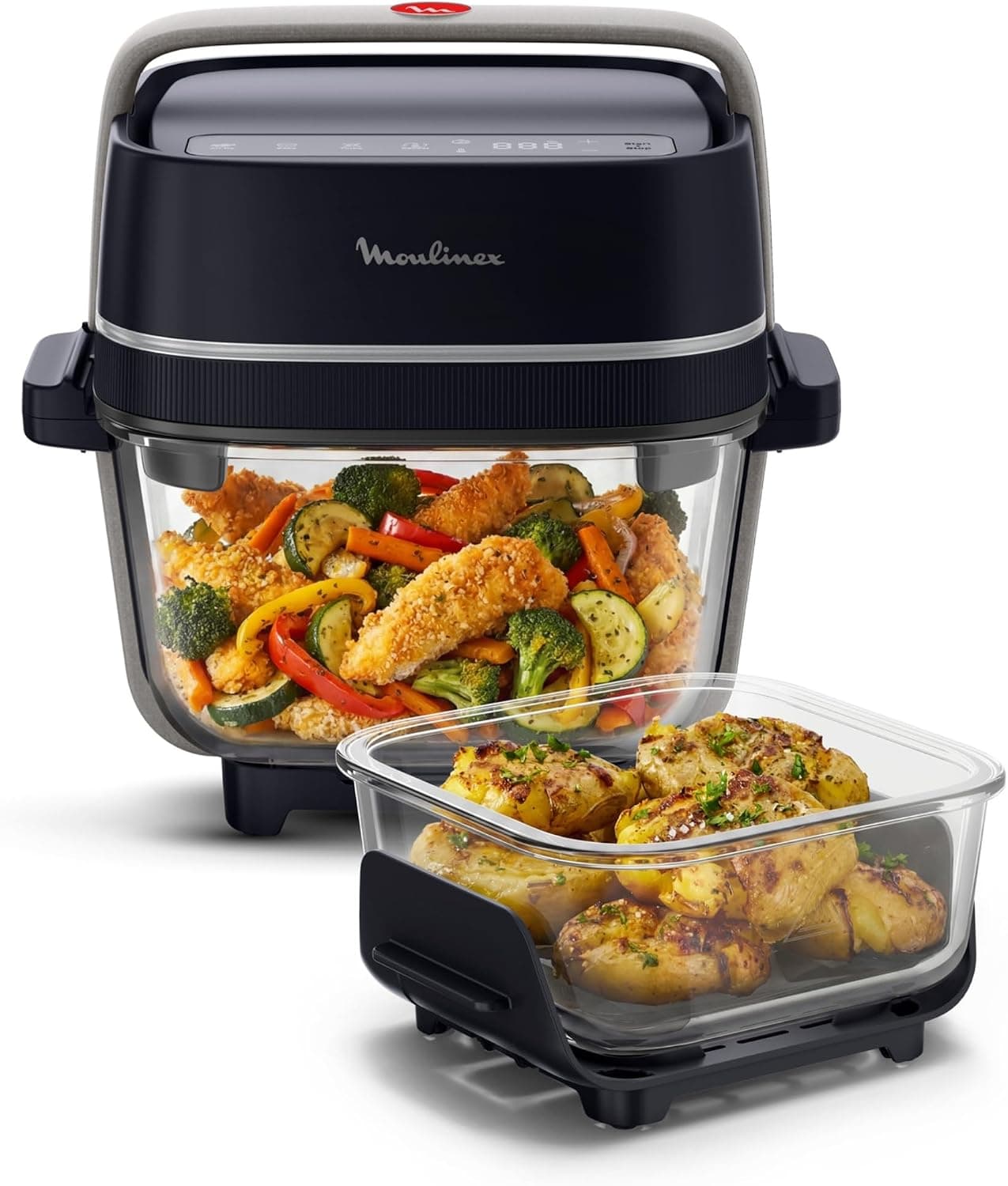 Moulinex Crisp&Go, Freidora de aire de cristal Pure Resist, 1700W
