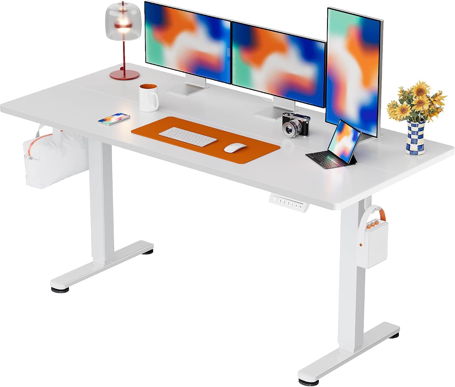 ErGear Escritorio Elevable Eléctrico, 140x70cm, Blanco
