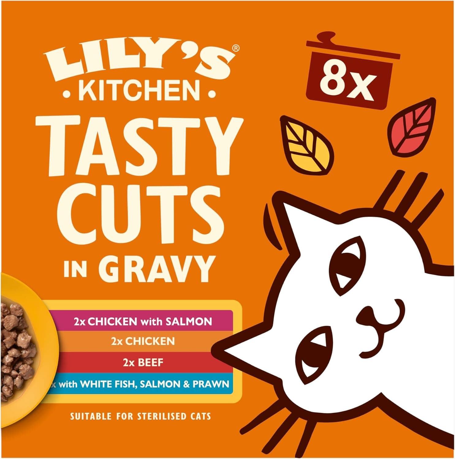 Lily's Kitchen Elaborado con ingredientes naturales Sabrosos trocitos en salsa Alimento húmedo para gatos adultos Multipack 6 x (8 x 85g)