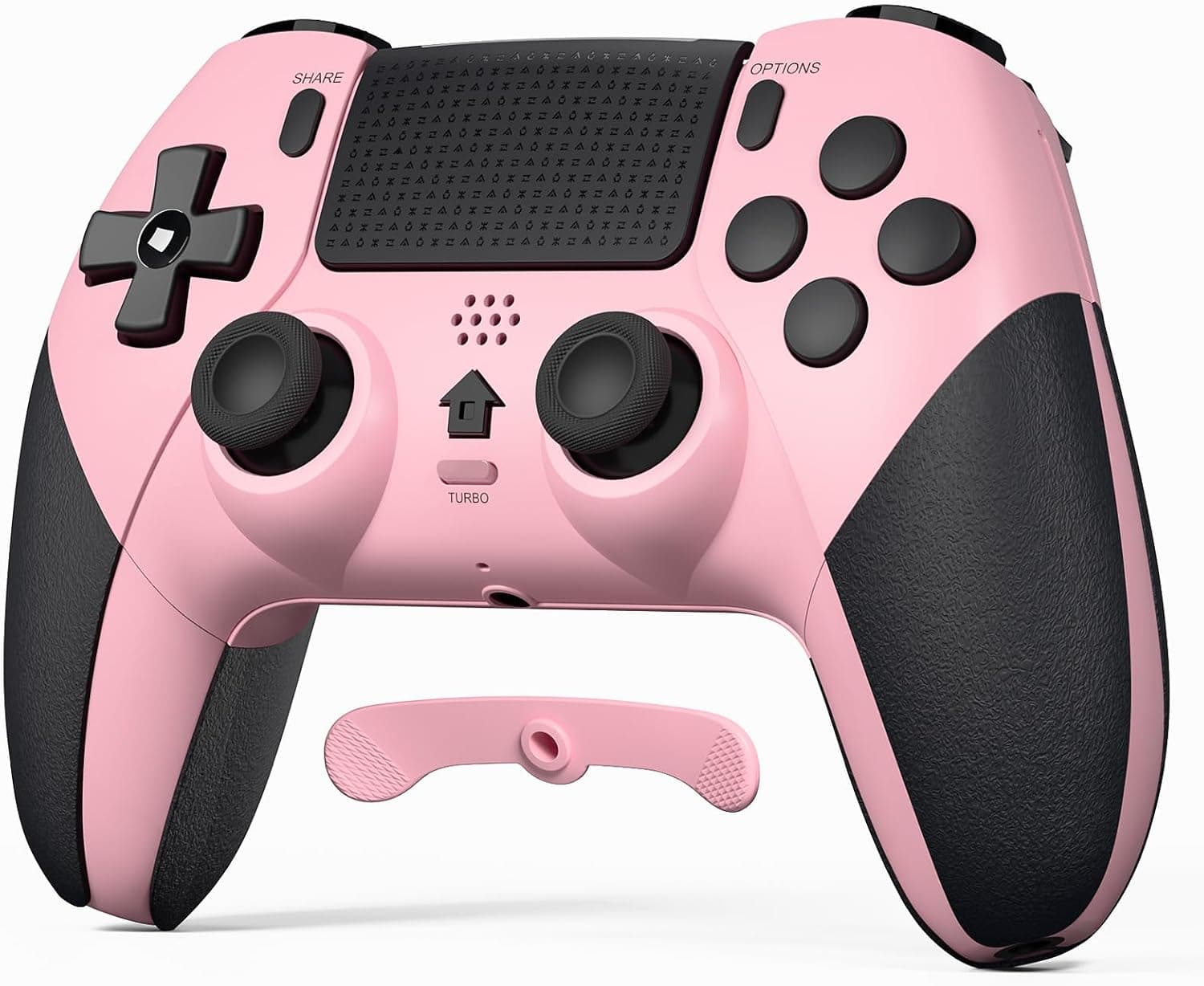 LATEC Mando para PS4, Mando Inalámbrico PS4 con Bluetooth, 2 Botones de Programación Macro, 6-Axis Sensor Giroscópico, Doble Vibración, Panel Táctil, Rosa