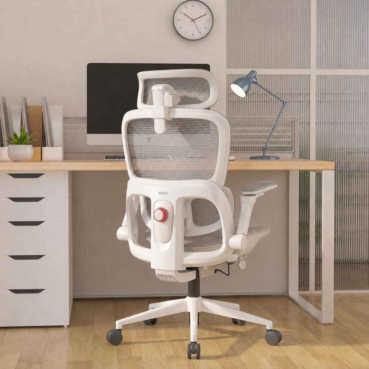 SIHOO B300 Pro Silla Oficina Ergonómica, Soporte Lumbar Adaptativo, Blanco