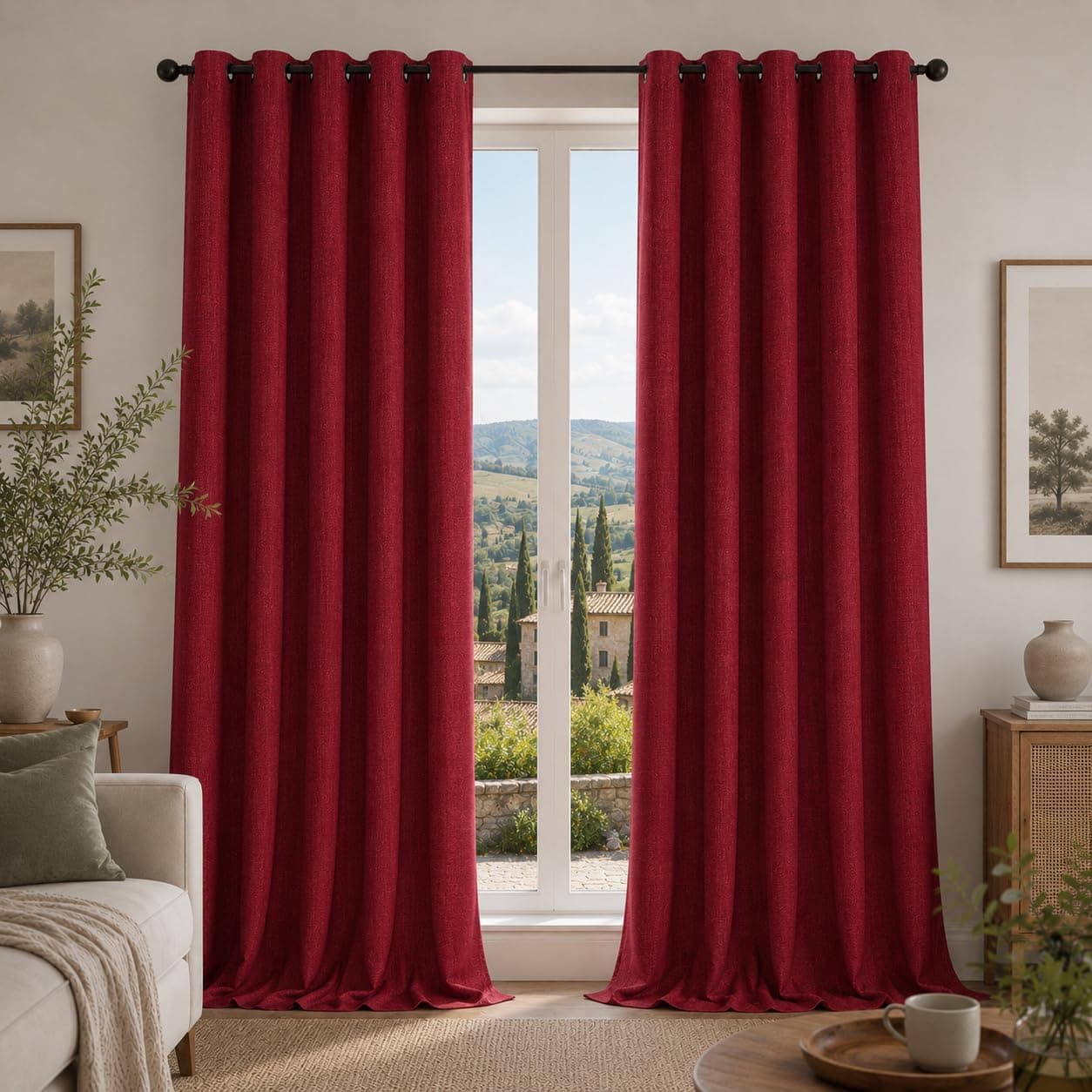 Deconovo Cortinas Opacas para Salón y Dormitorio 2 Piezas 132x180 cm