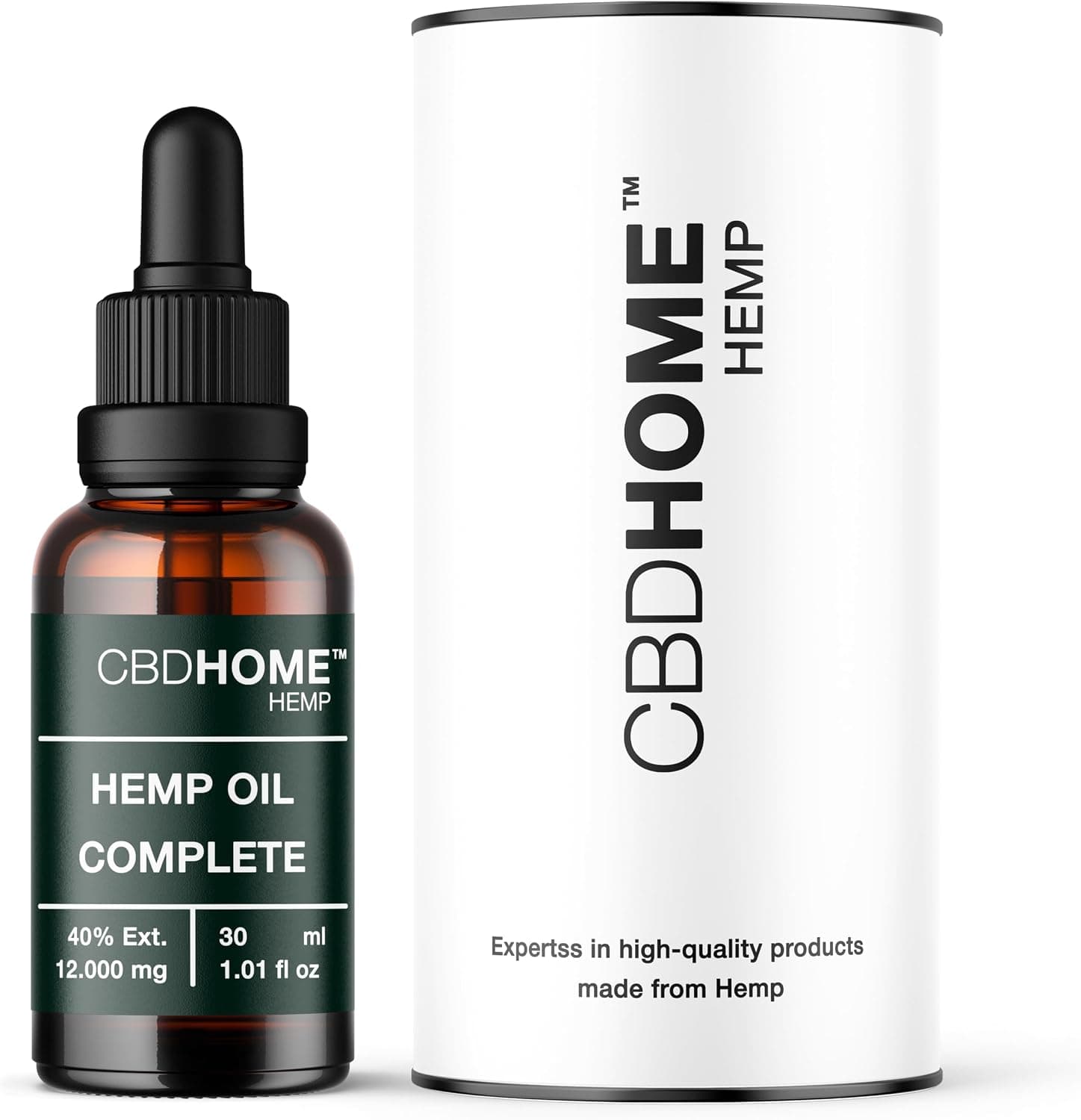 CBHOME Oils - Aceite de Semilla de Cáñamo Max 40% - 30 ml - Base de Coco y Semilla de Cáñamo Ecológico - Prensado en Frío - Sin Aditivos ni Disolventes - 100% Vegetal - Certificado Ecológico UE