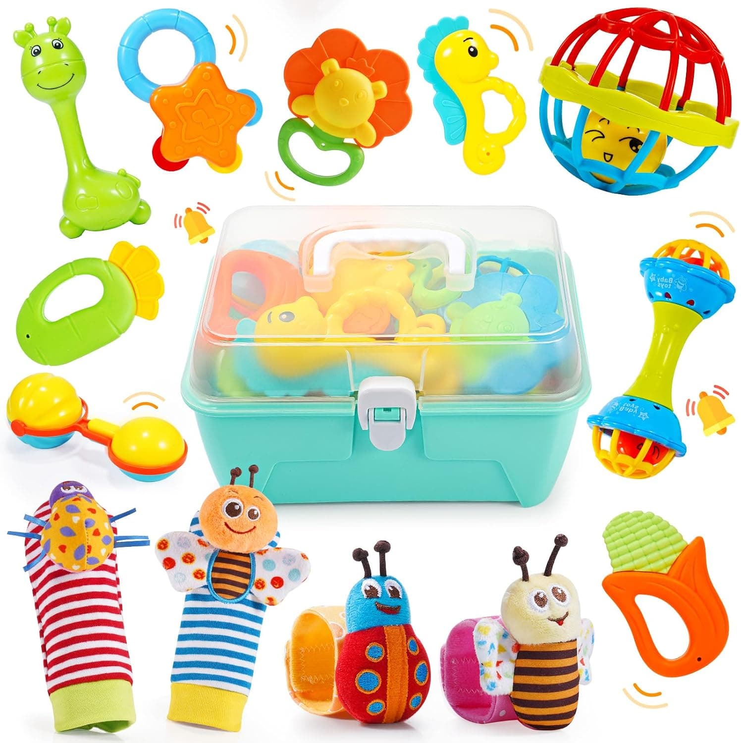 Juguetes Bebes 0 6 8 12 Meses, Sonajeros Bebes 0-18 Meses Juguetes Sonajero Calcetines y Muñequeras para Bebé 0-12 Meses Regalo Bebe Recien Nacido 0-12 Meses Niños Montessori Bebe 0-6-12 meses