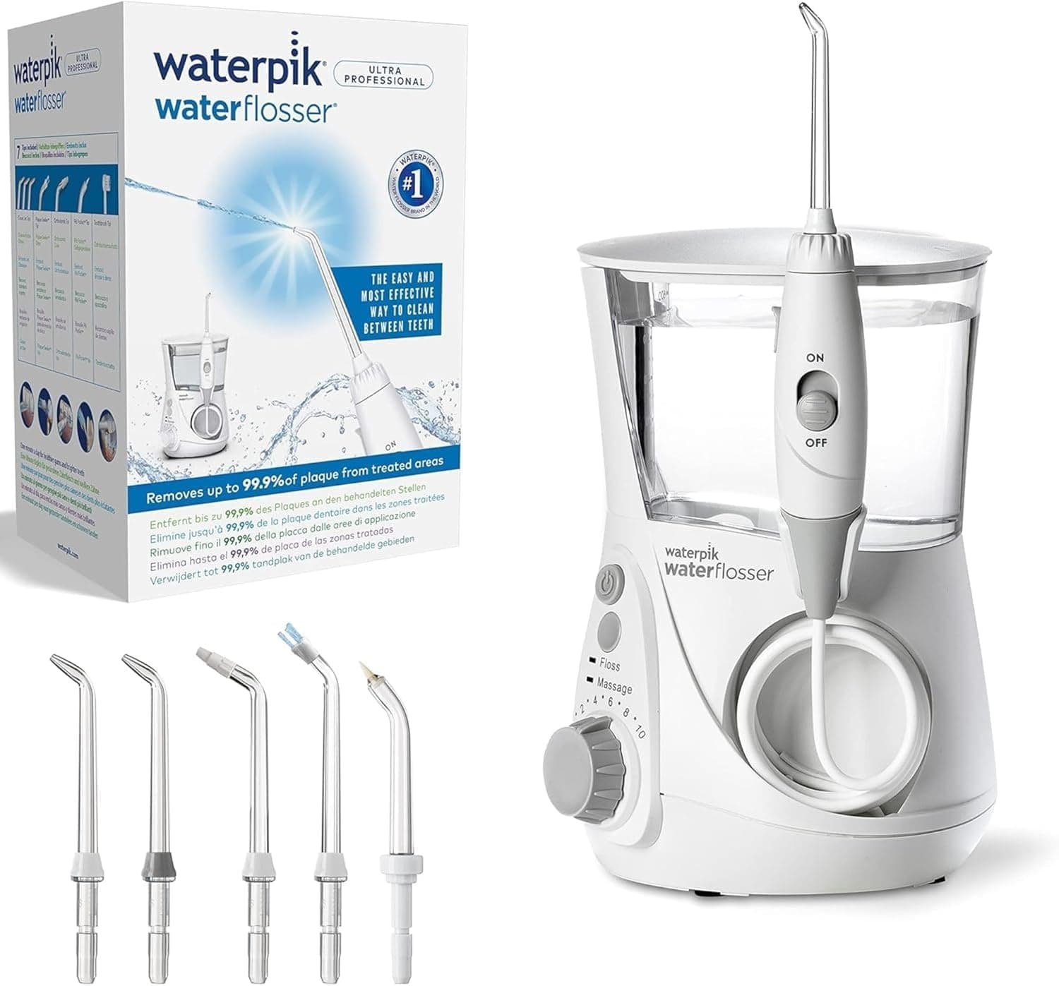 Waterpik Ultra Professional, Irrigador Dental de Sobremesa, Blanco