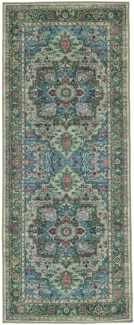 RugVista Georgia Oriental Alfombra, 80 x 200 cm, Verde/Multi