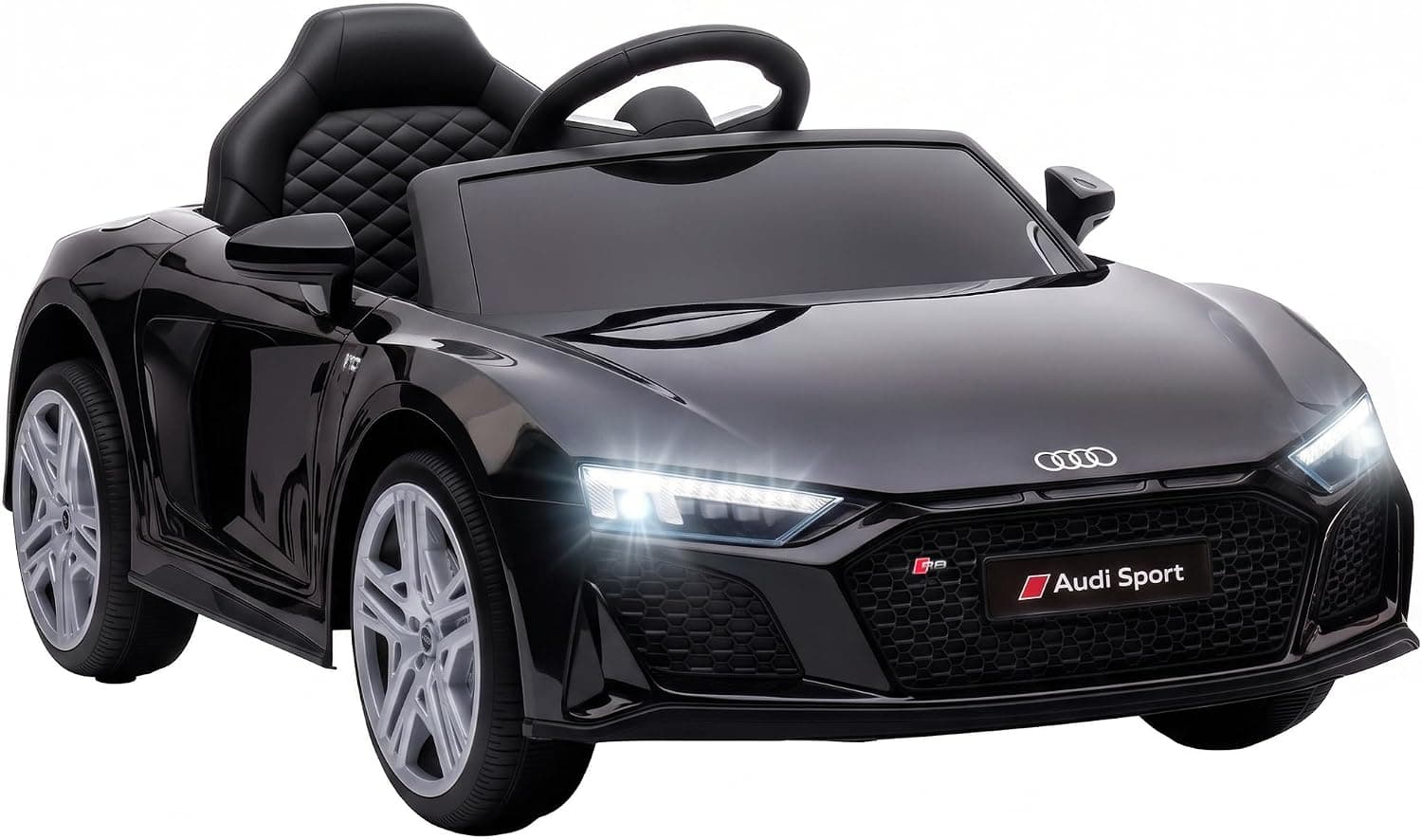 AIYAPLAY Coche Eléctrico para Niños Audi R8 Spyder 12V 2 Motores Negro