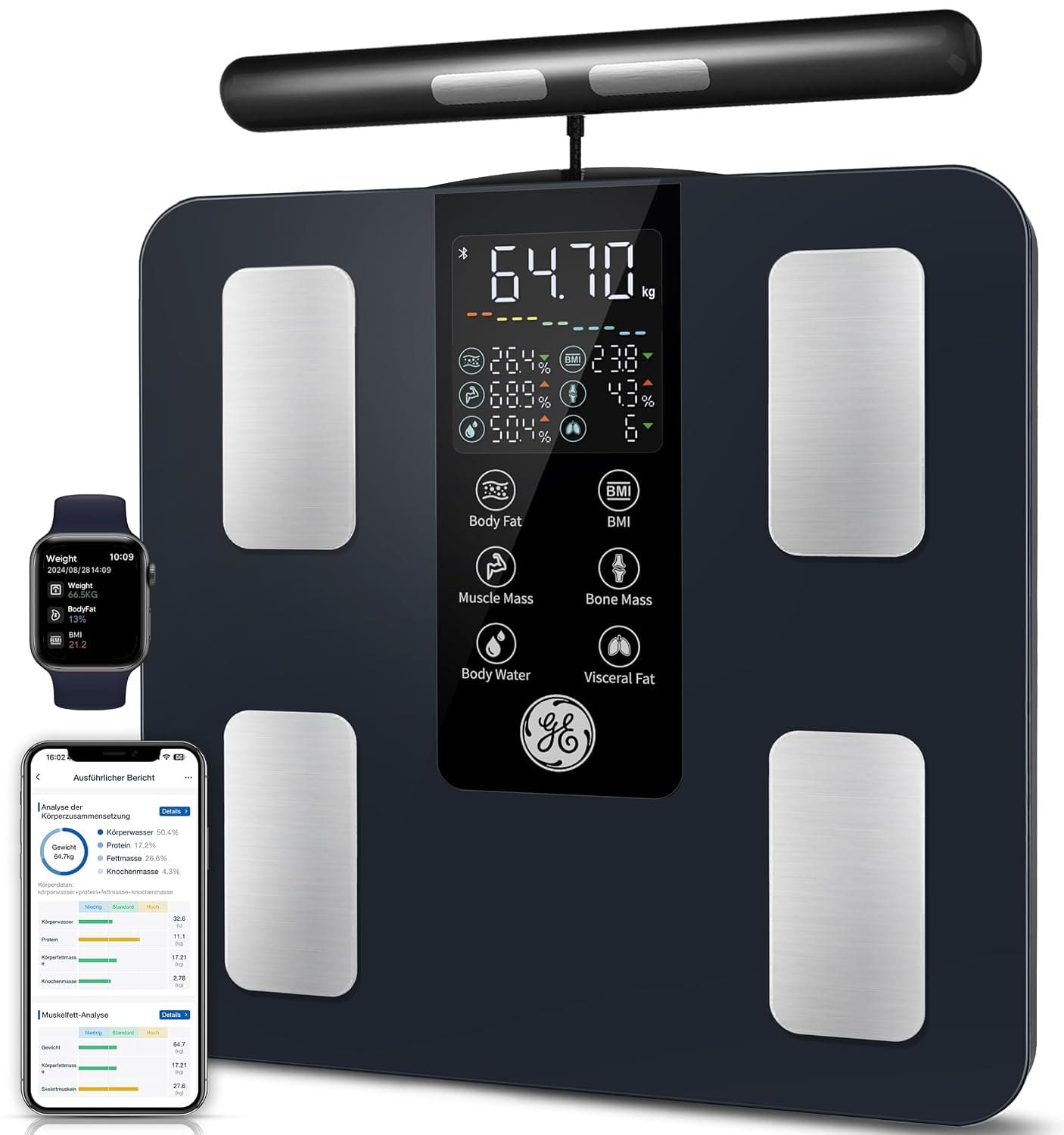 GE Bascula Bioimpedancia, 50 Medidas Diferentes 180kg