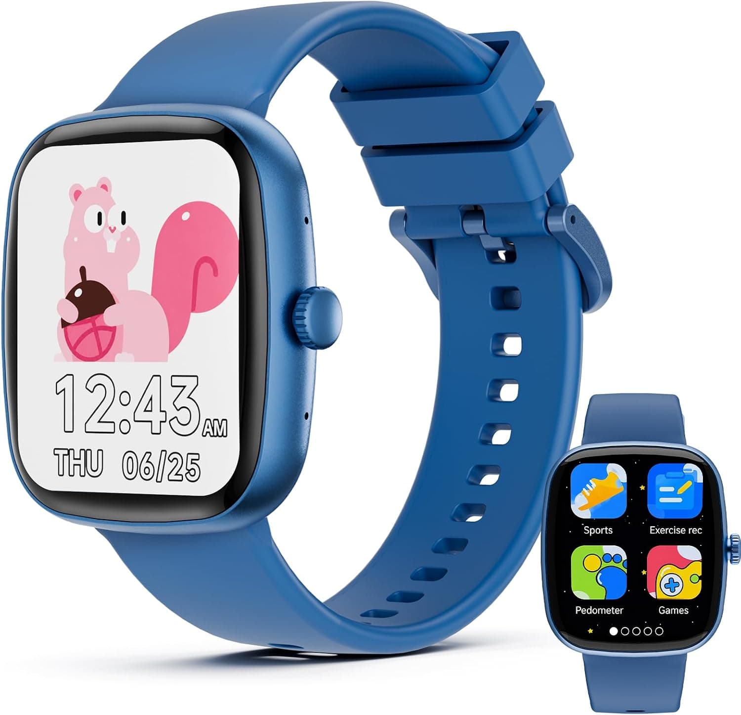 Reloj Inteligente Niño 3-12 Años, Regalo para Niñ0 con Deporte, Entretenimiento y Aprendizaje, Smartwatch con 20 Modos Deportivos, Frecuencia Cardíaca,SpO2, 16 Juegos, Audiolibros, Podómetro