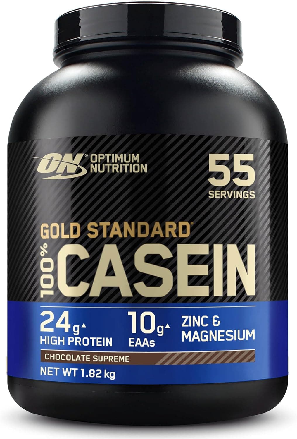 Optimum Nutrition Gold Standard 100% Proteína de Caseína en Polvo, Sabor Chocolate Supremo, 1.82kg, 55 Servicios