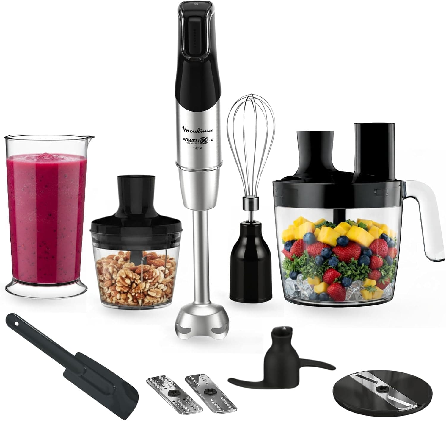 Moulinex InfinyForce Pro, Batidora Mano 1200W Cuchillas Powelix