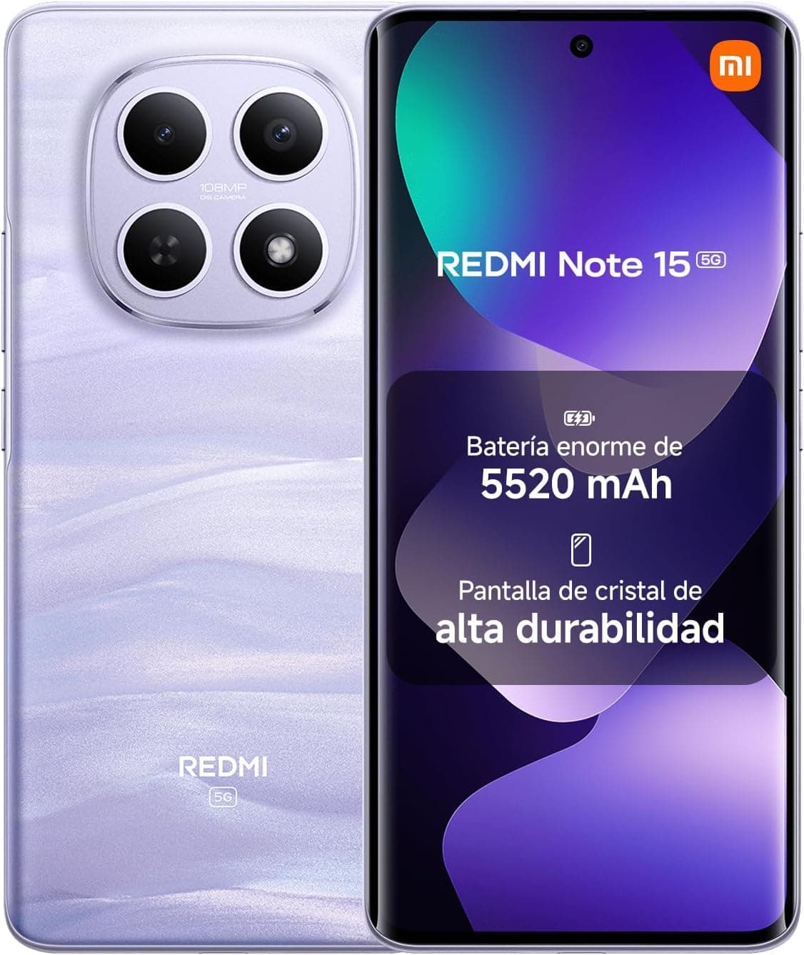 XIAOMI REDMI Note 15 5G Smartphone 8+256GB Morado batería de 5520 mAh