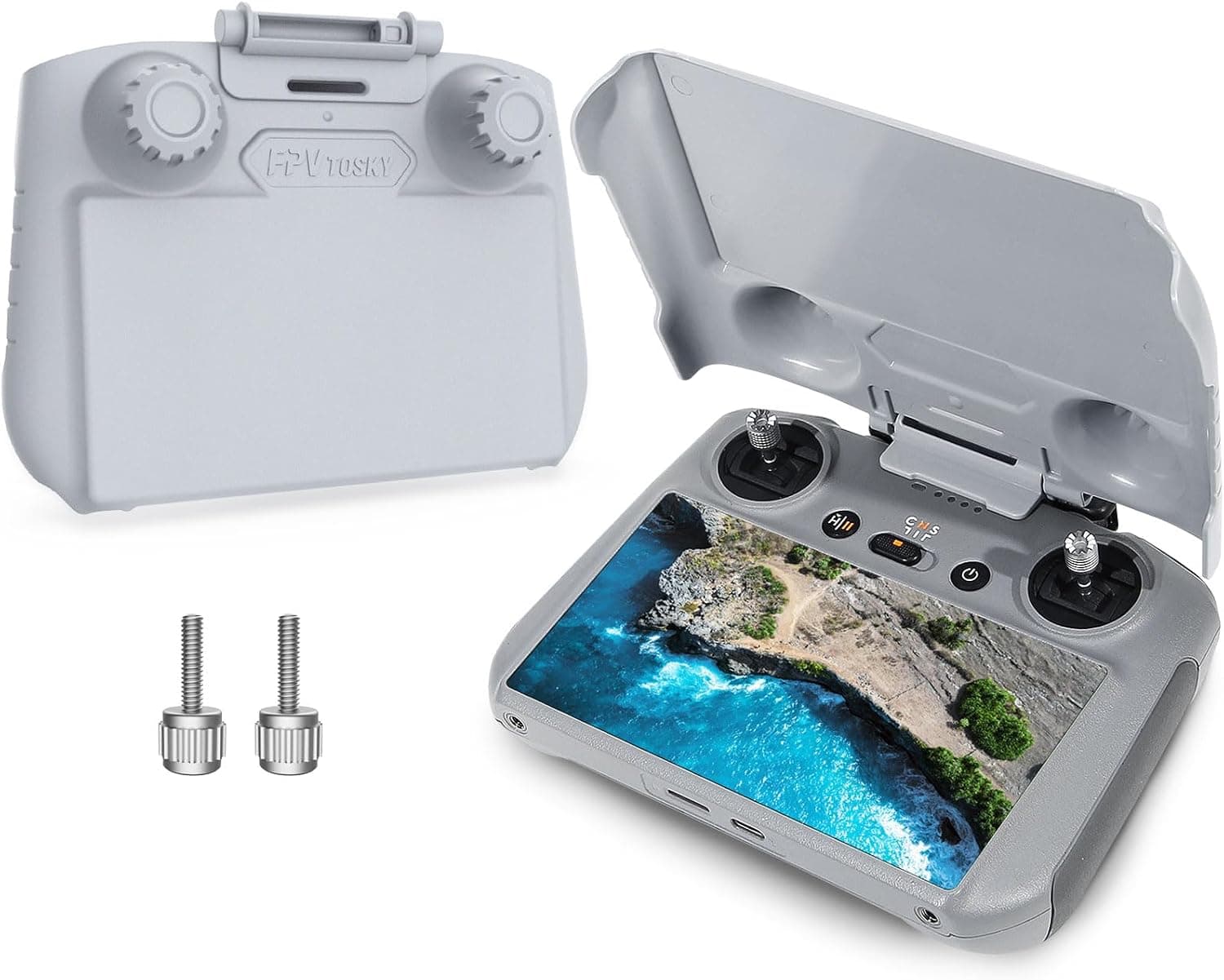 FPVtosky Lito X1 Visera RC-2 I Protección de Joystick I Protección de Pantalla - Soporte 3 en 1 para el Control Remoto RC-2 de DJI Min 5/4 Pro/Avata 360/Air 3 accesorios (RC-2 Visera)