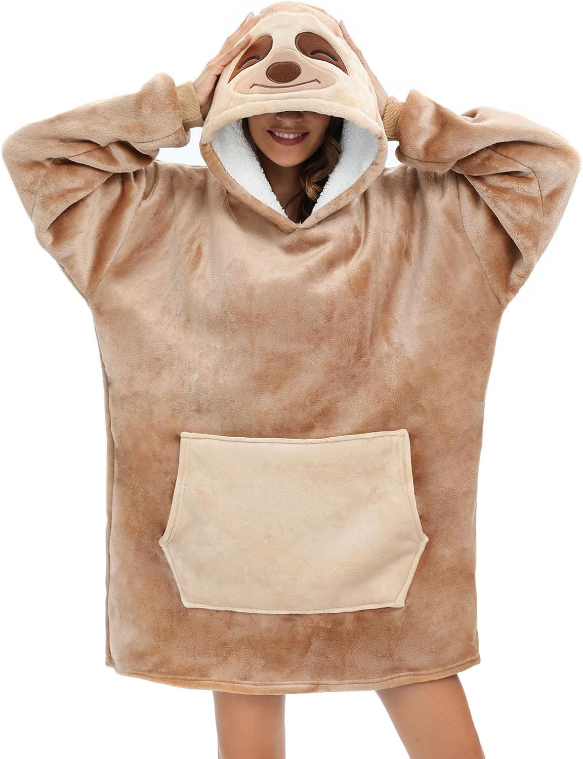 LATH.PIN Panda Manta-sudadera de gran tamaño con capucha de franela, unisex