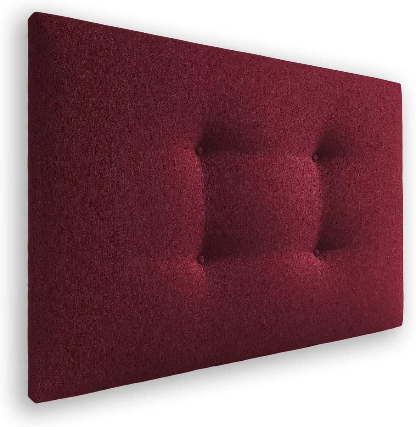 Silcar Home - Cabecero de Cama Carlo 105 Tejido Burdeos - Estructura de Madera, Tapizado en Polipiel, Diseño Moderno con Dos hileras Botones, Fácil Instalación - Tela Burdeos, 105 cm