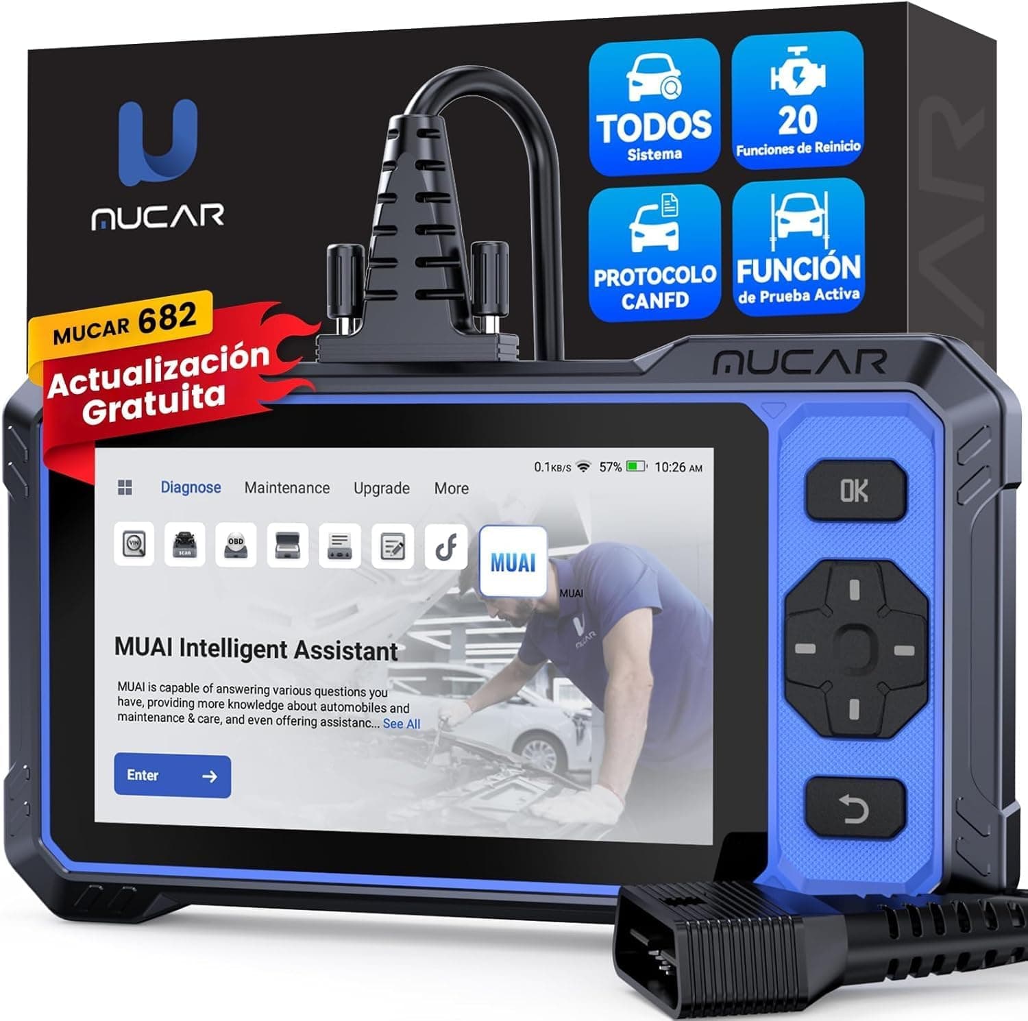 OBD2 Diagnosis, MUCAR 682 Diagnosis Coche Multimarca de Todos Sistema