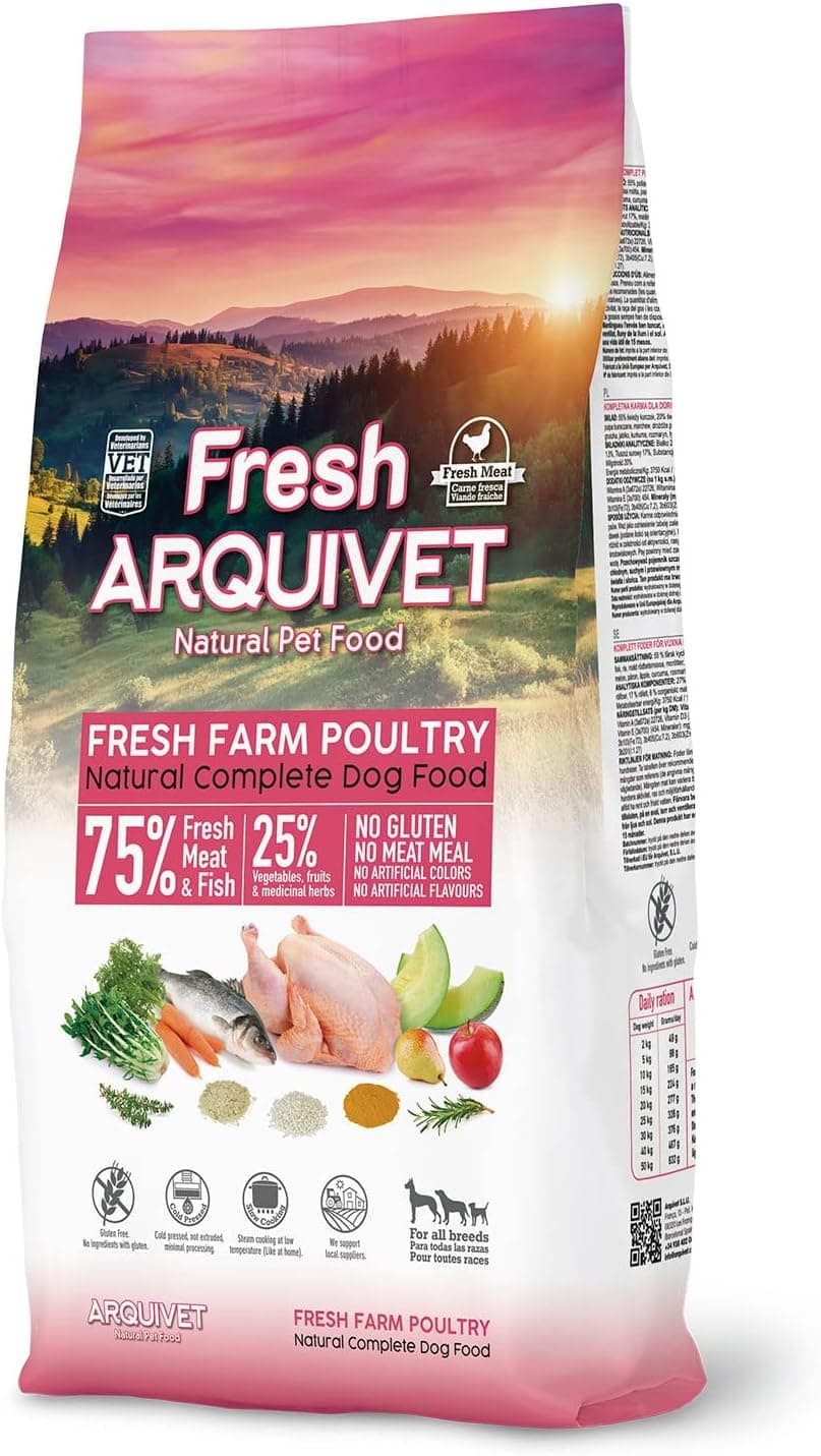Arquivet Fresh Farm Poultry - 10 Kg - Alimento Completo para Perros - Carne y Pescado Frescos
