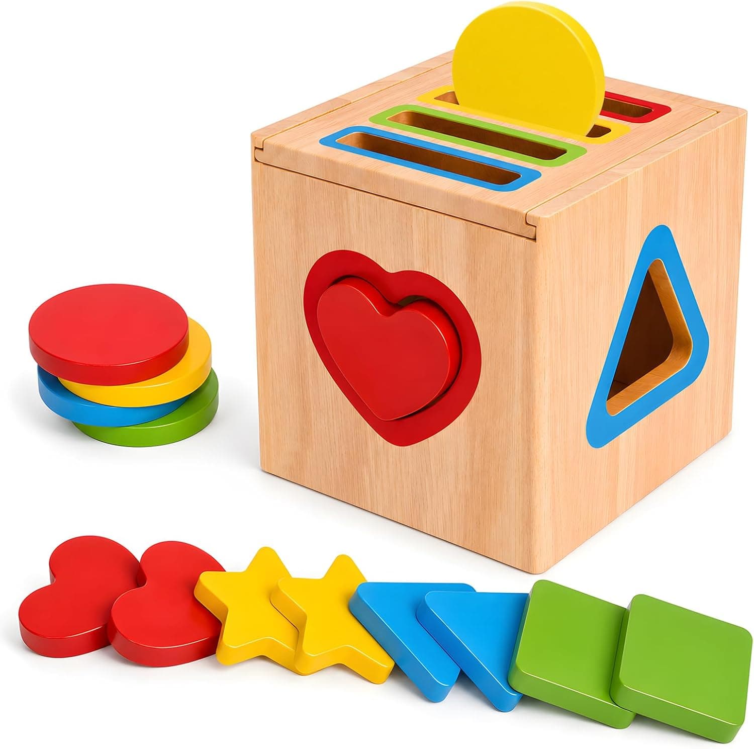 HaoVrisn Juguetes Montessori 1 2 3 años, Juguetes de Madera para niños de 1 2 años, Juegos Sensoriales Montessori de Clasificación por Colores 1 2 3 años