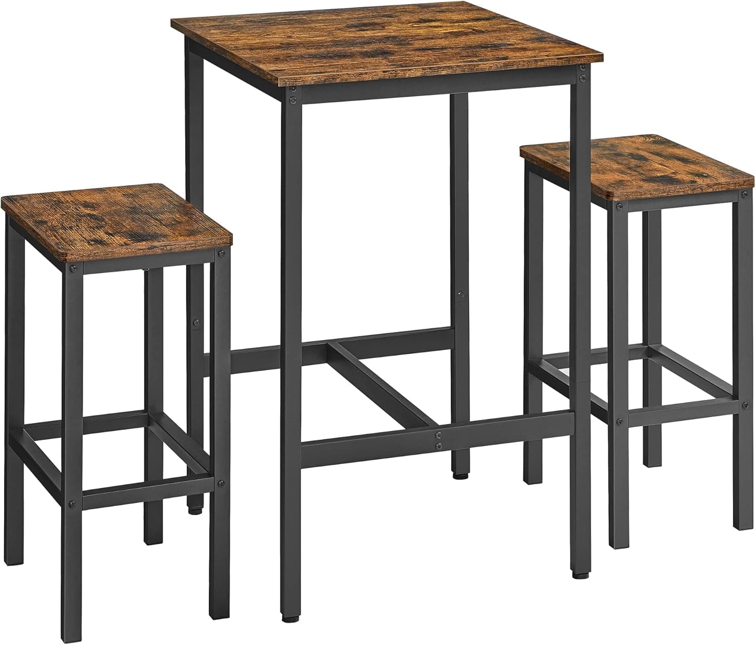 VASAGLE Mesa de Bar con Taburetes, Mesa Comedor con 2 Sillas