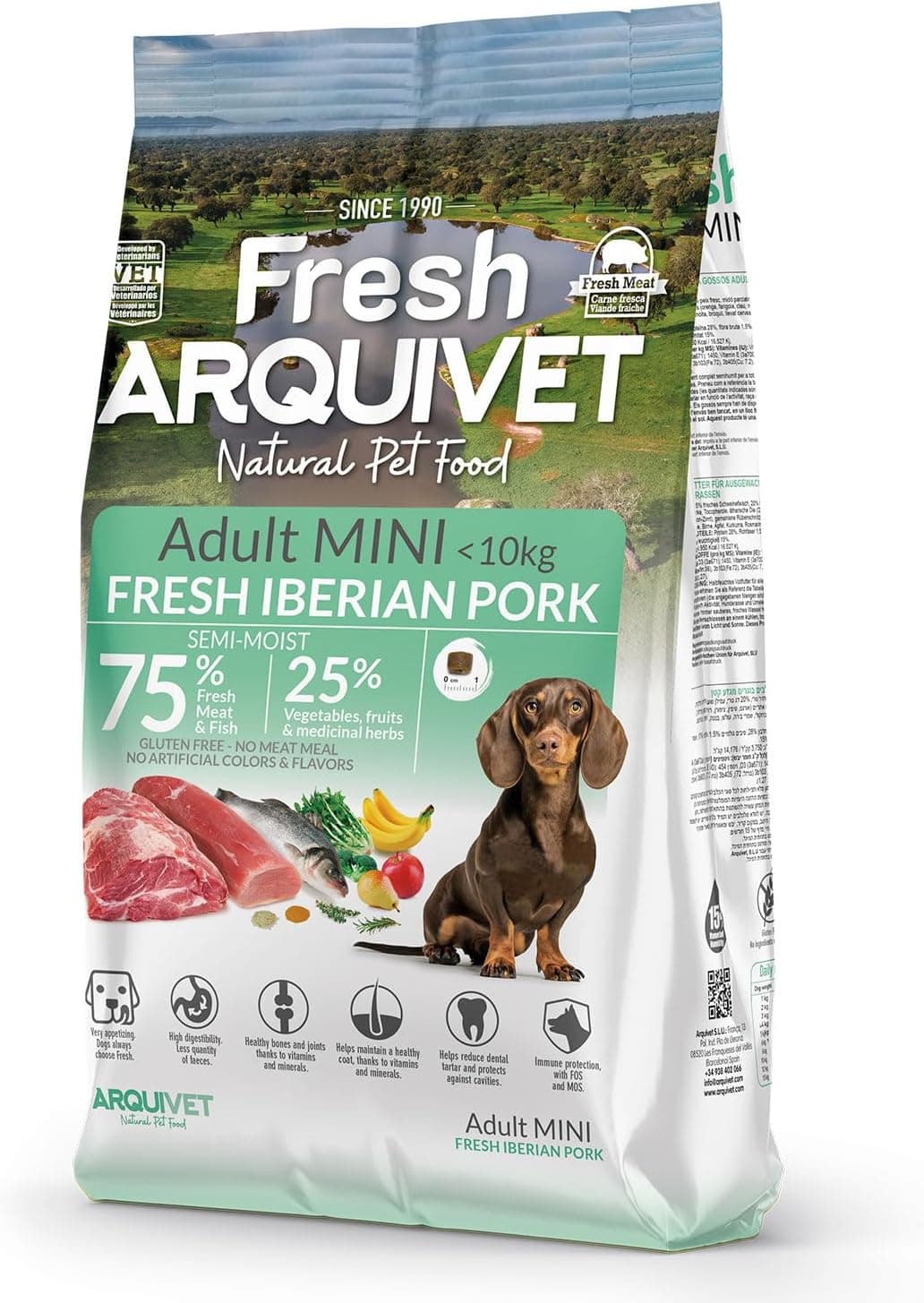 Arquivet Fresh Mini Cerdo Ibérico - Pienso semihúmedo para Perros de Raza pequeña - 2,5Kg