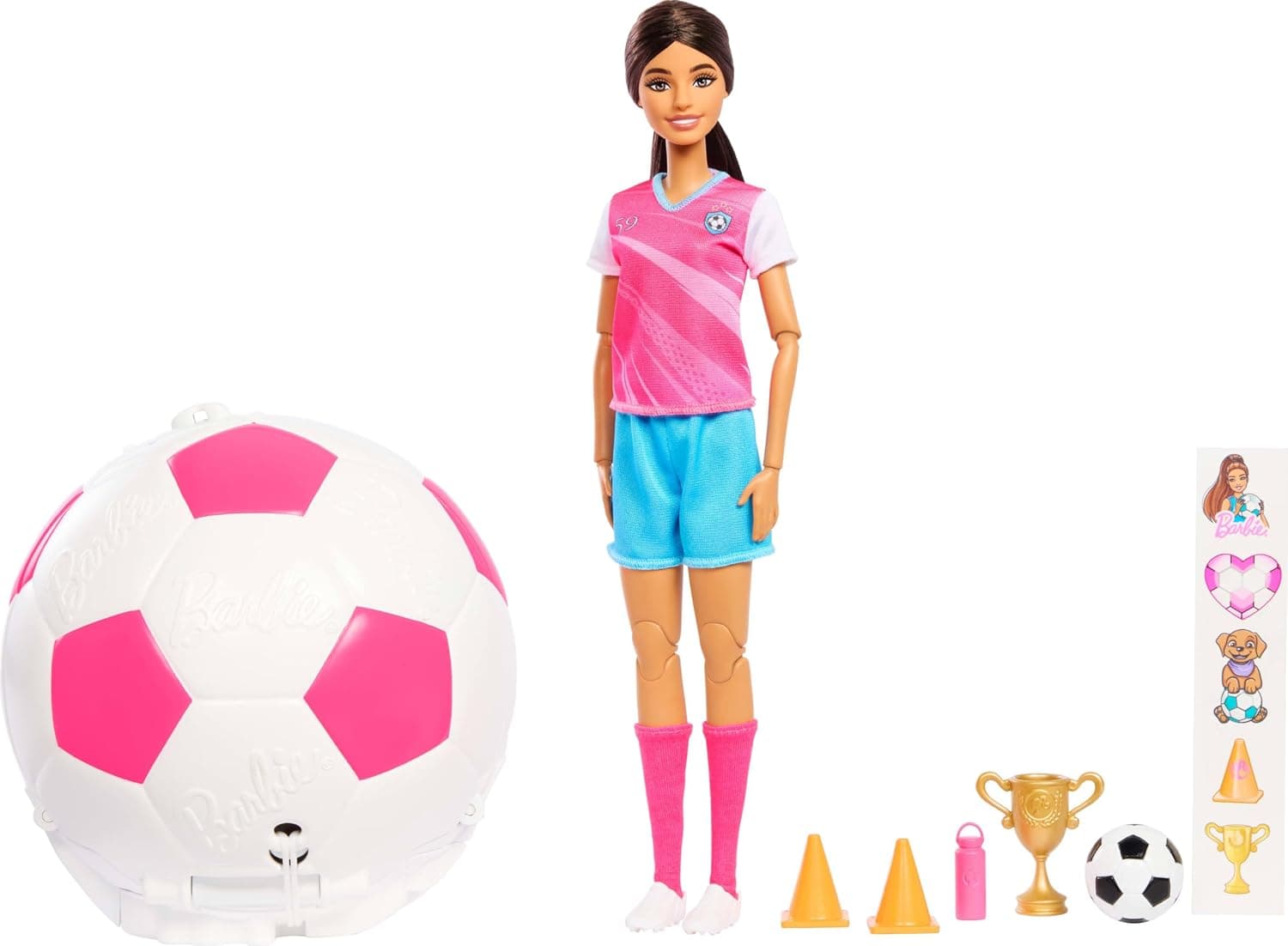 Barbie Team Barbie Muñeca futbolista Roll and Reveal