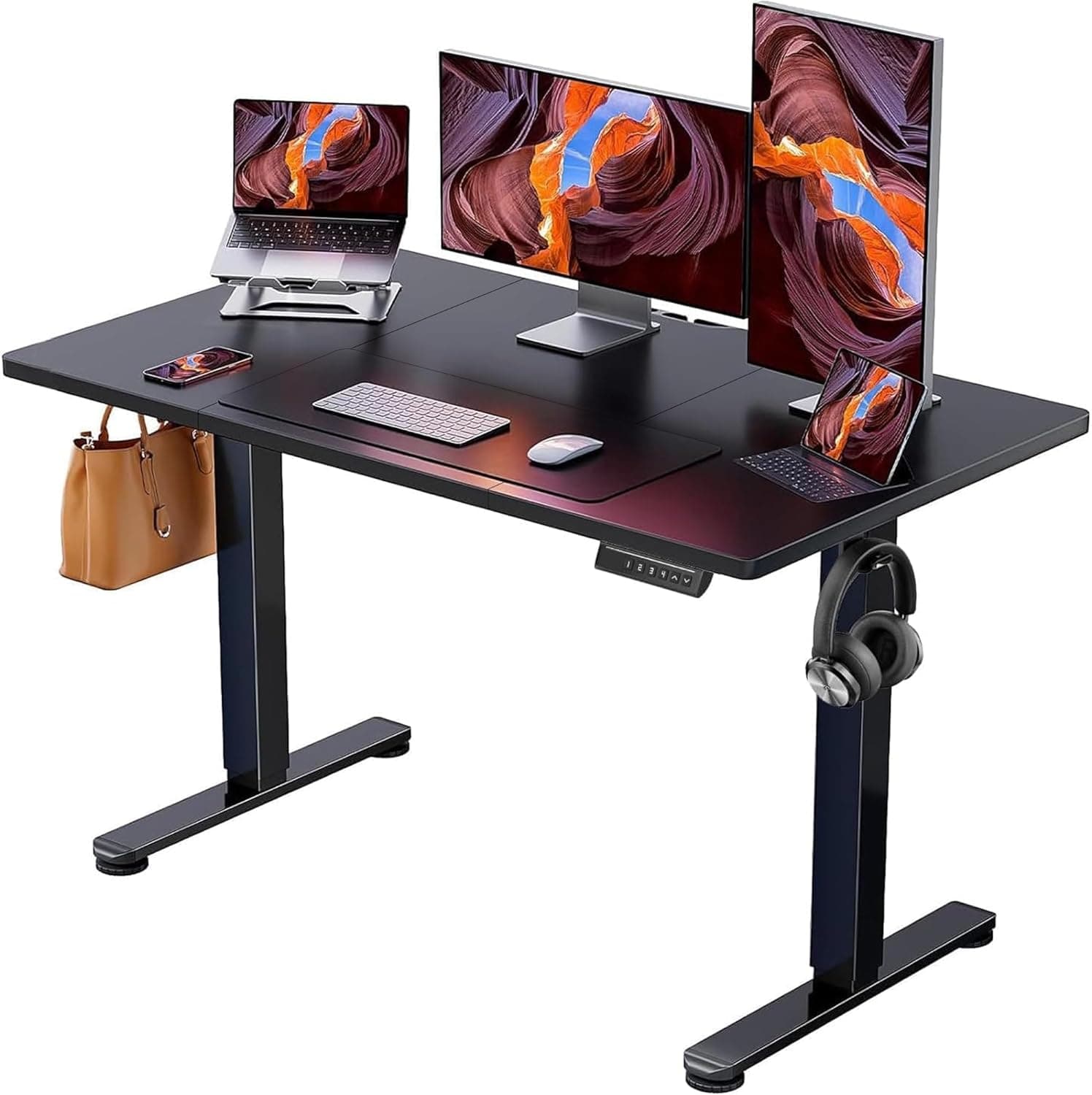 ErGear Escritorio Elevable Eléctrico, 120x60cm, Negro