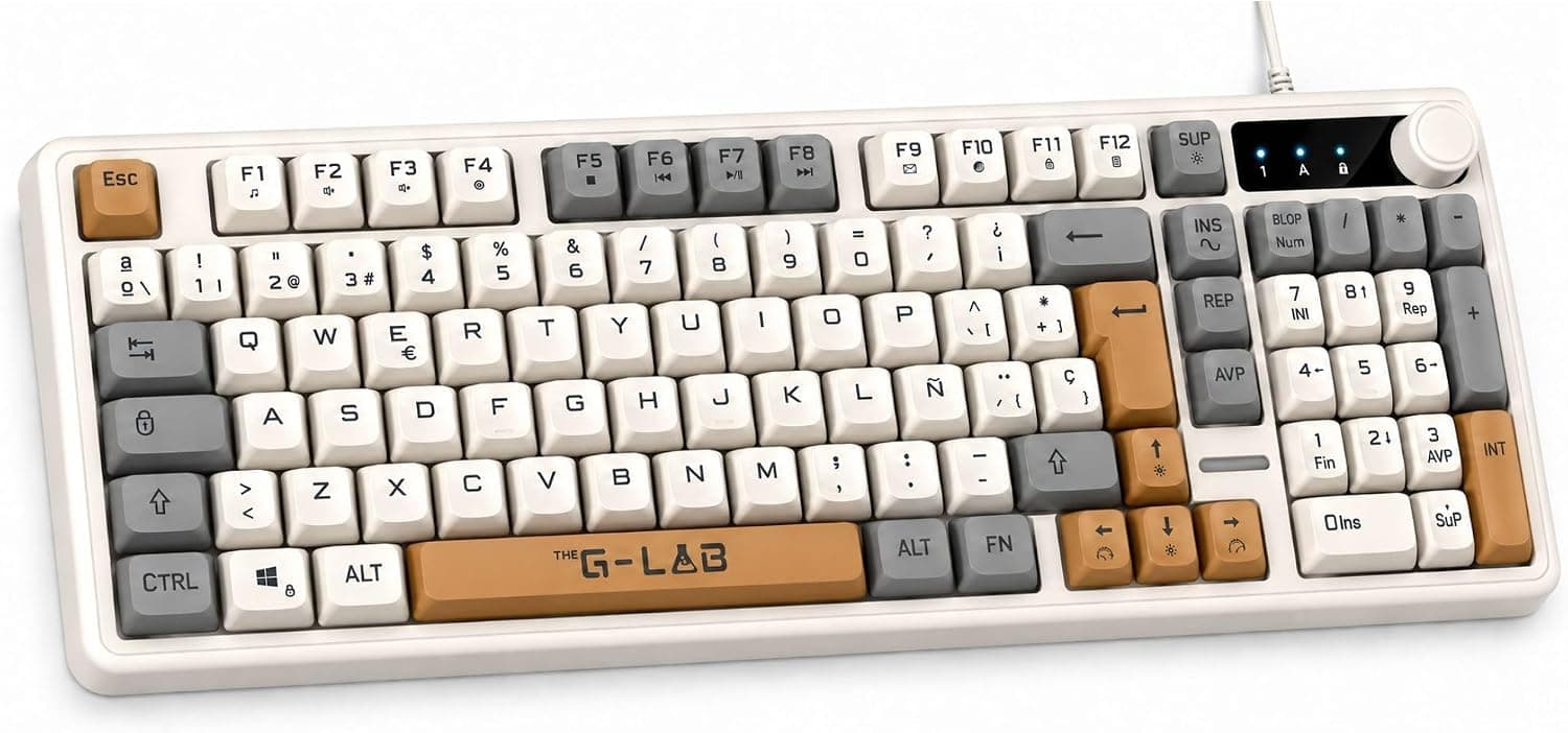 The G-Lab Keyz Caesium EX 3C - Teclado Gaming USB 98% Rainbow QWERTY con Ñ
