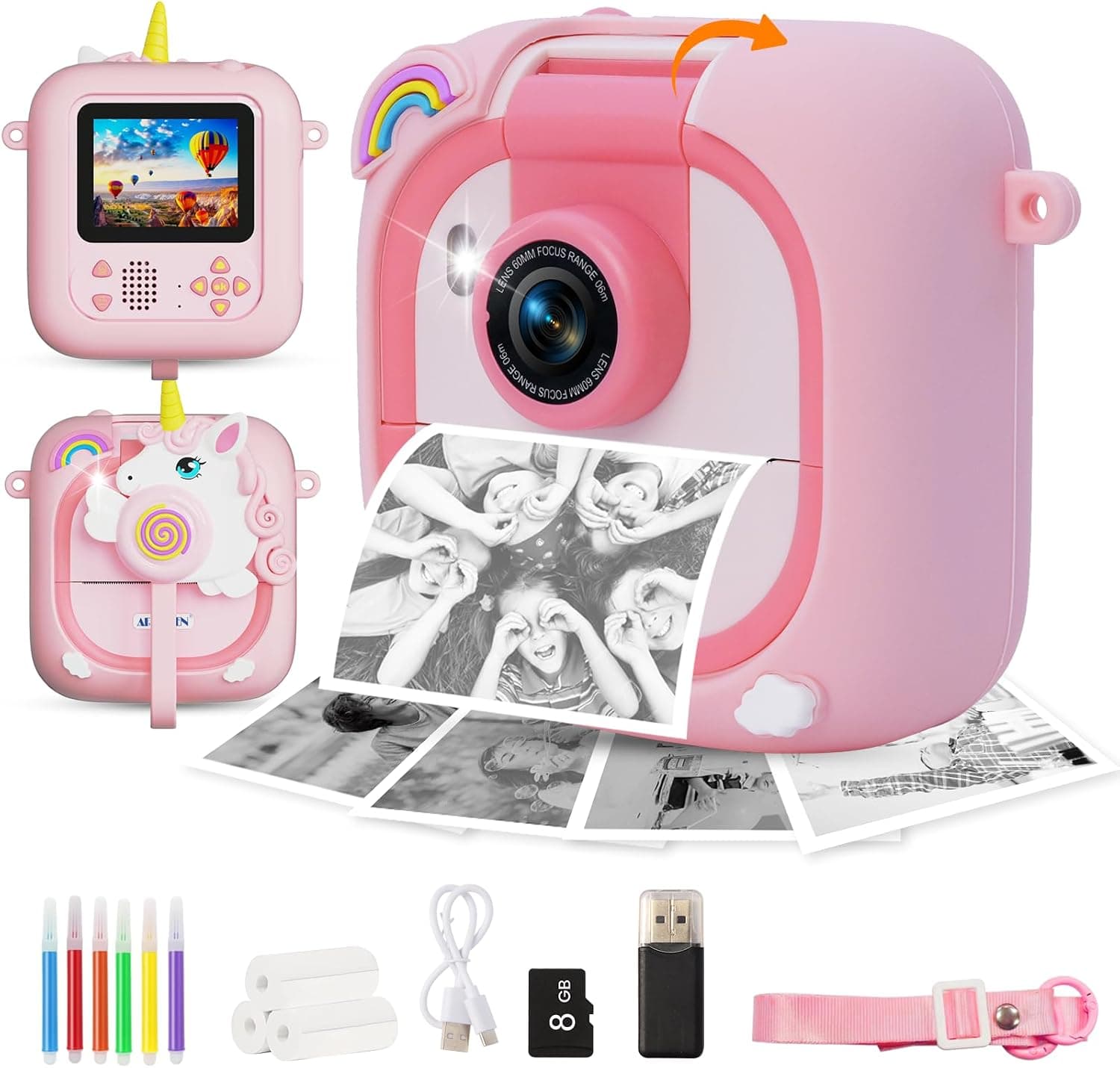 ARNSSIEN Camara Fotos Infantil Instantanea 2,4" Lente 180° Camara Infantil