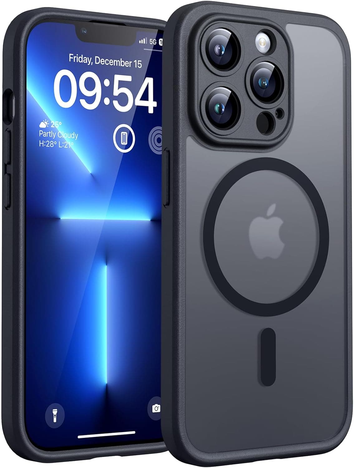 TOCOL Funda para iPhone 13 Pro, Compatible con MagSafe, Titanio Negro