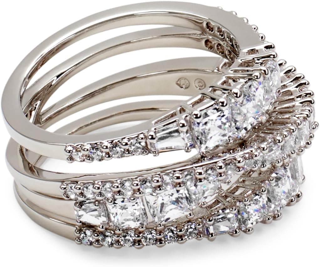 Swarovski Hyperbola anillo, tallas mixtas, blanco, chapado en rodio
