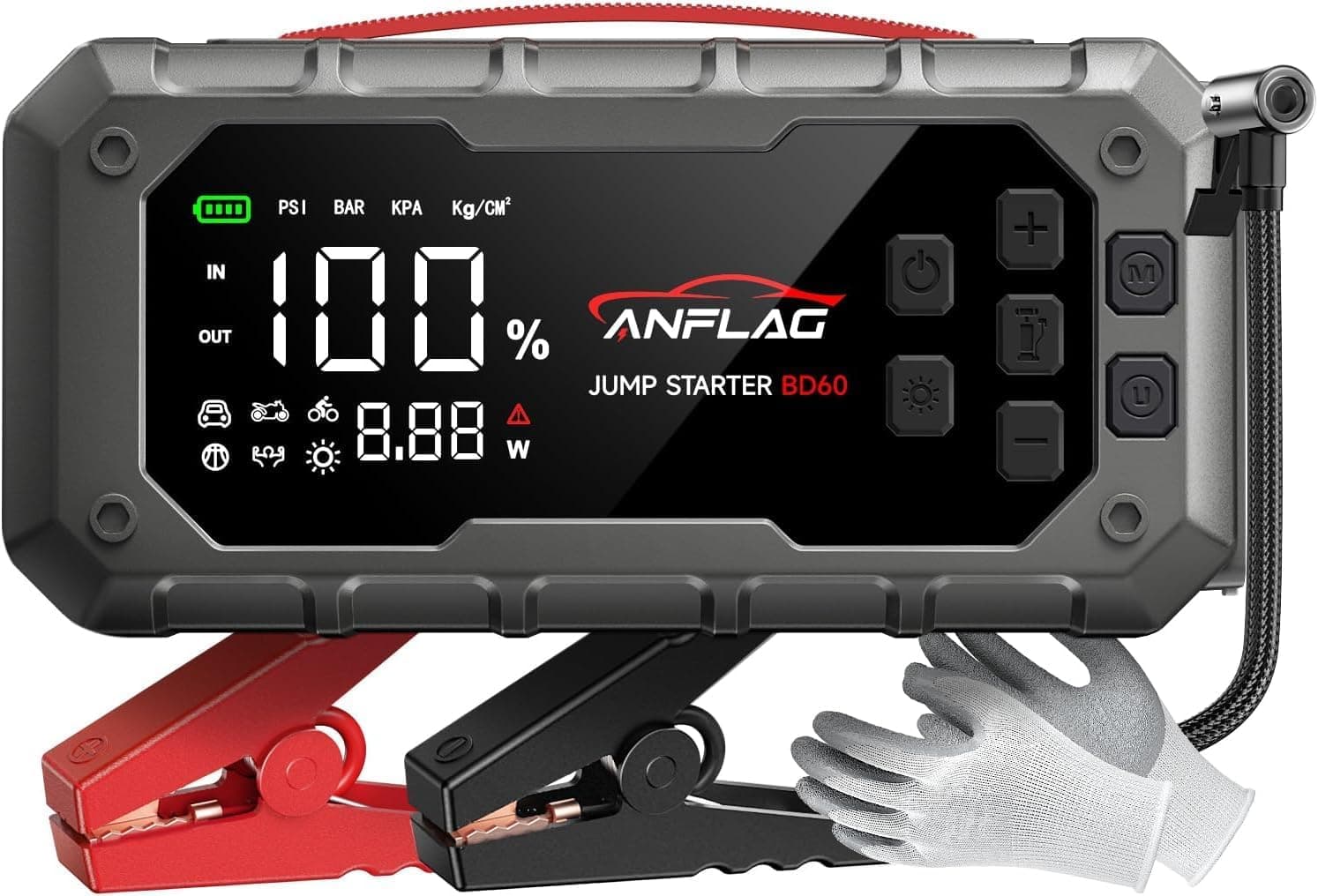 8000A Arrancador de Baterias de Coche con Compresor de Air 160 PSI, PD65W