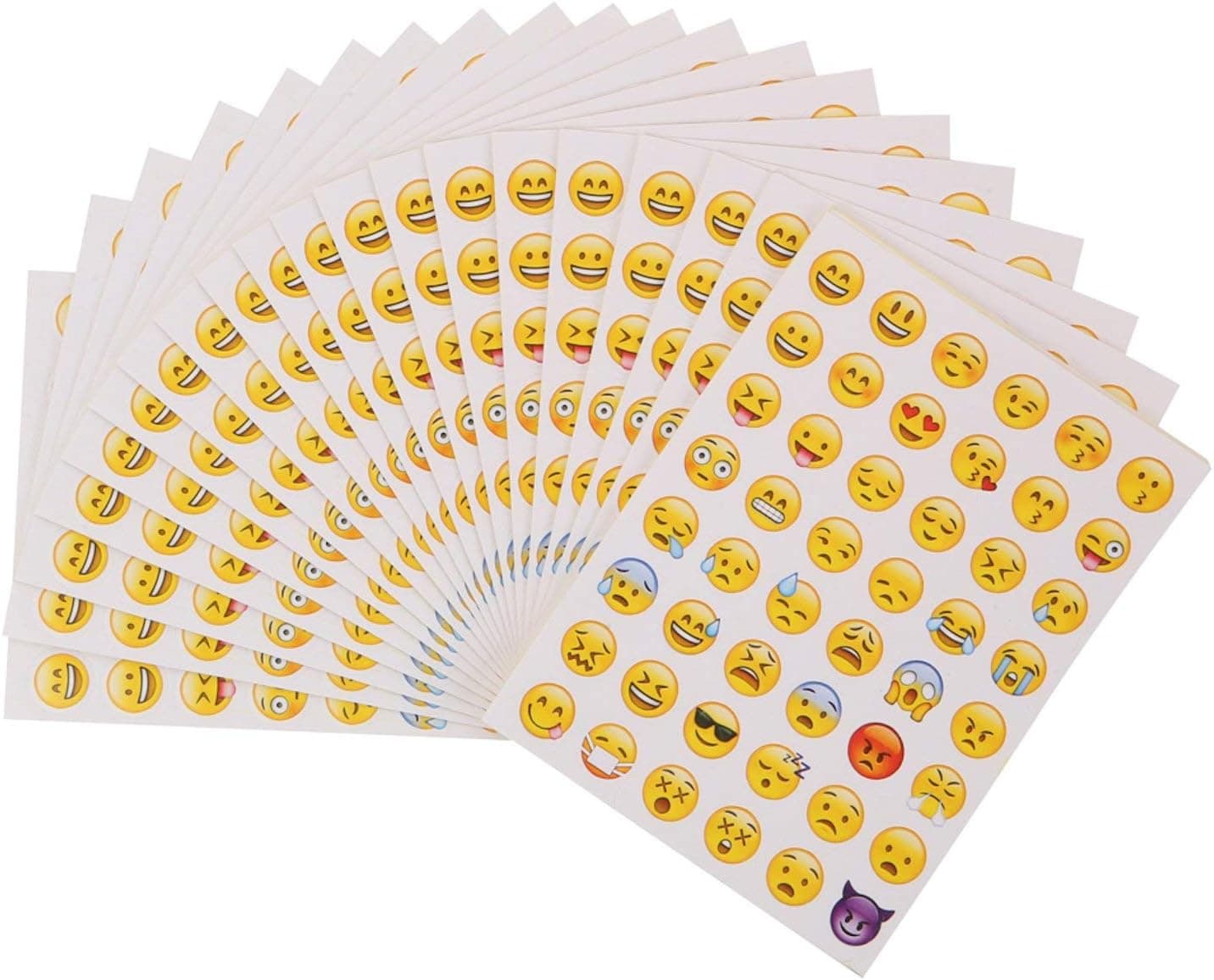 Pegatinas Sonreír 40 hojas Pegatina Emoticon Pegatina de Risa Amarillo Pequeño para Pared Portátil Fiesta Decoración y Como Recompensa para Niños