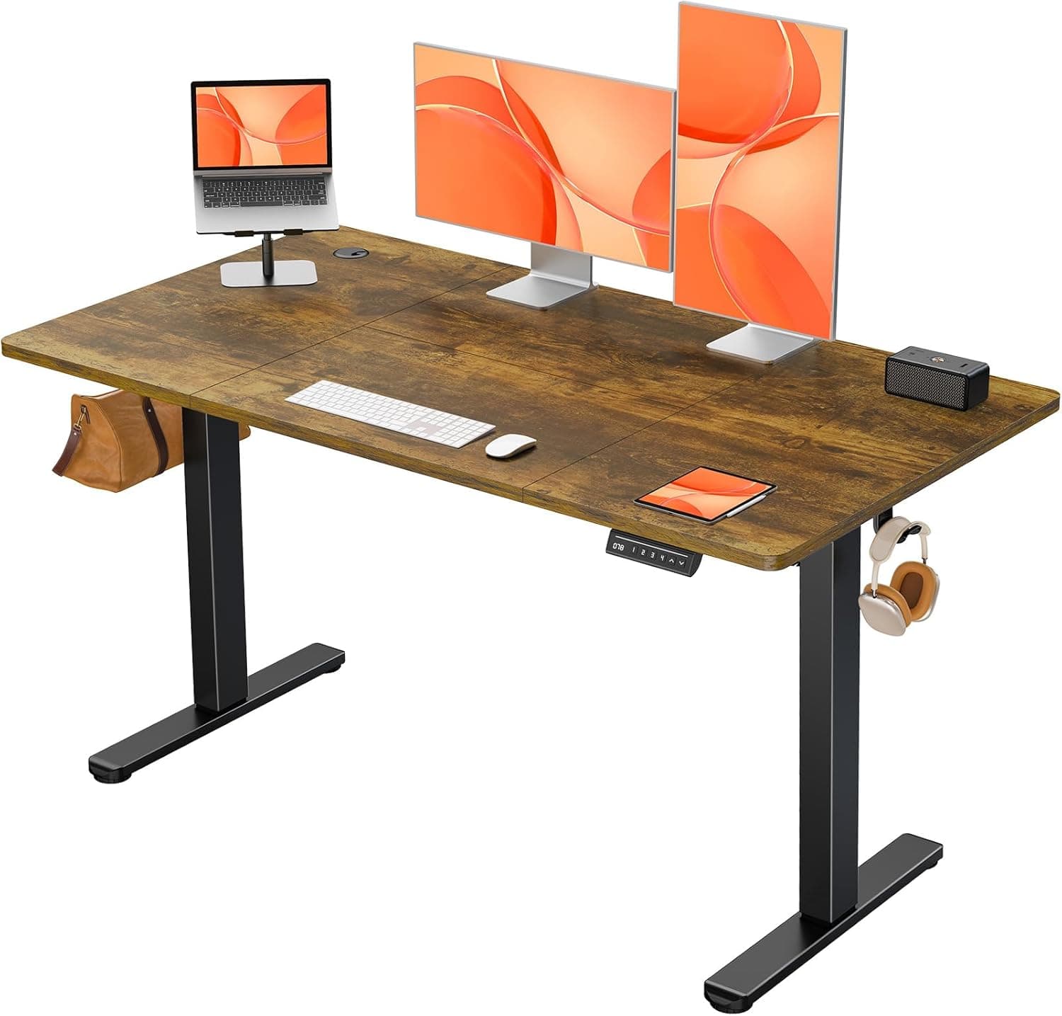 ErGear Escritorio Elevable Eléctrico, 120x60cm, Marrón