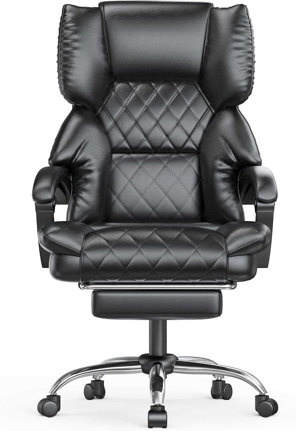 naspaluro Silla de Oficina Ejecutiva con Reposapiés, Respaldo Alto, Negro