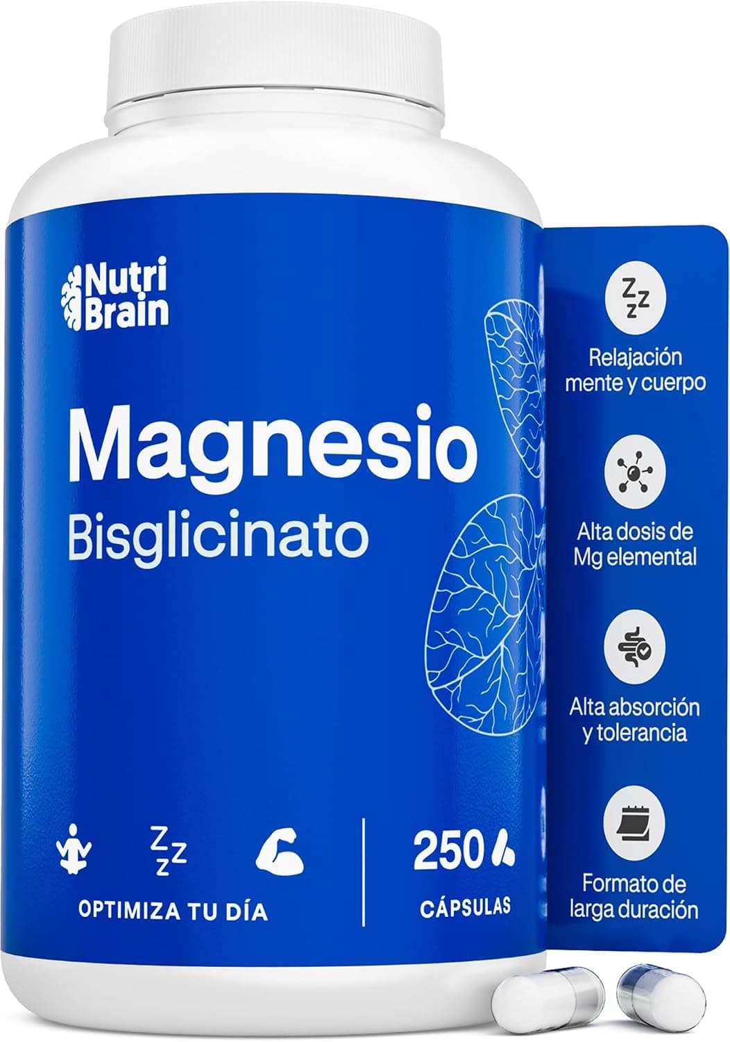Magnesio Bisglicinato Puro 2000mg, Dosis XXL Alta Absorción, 250 Cápsulas