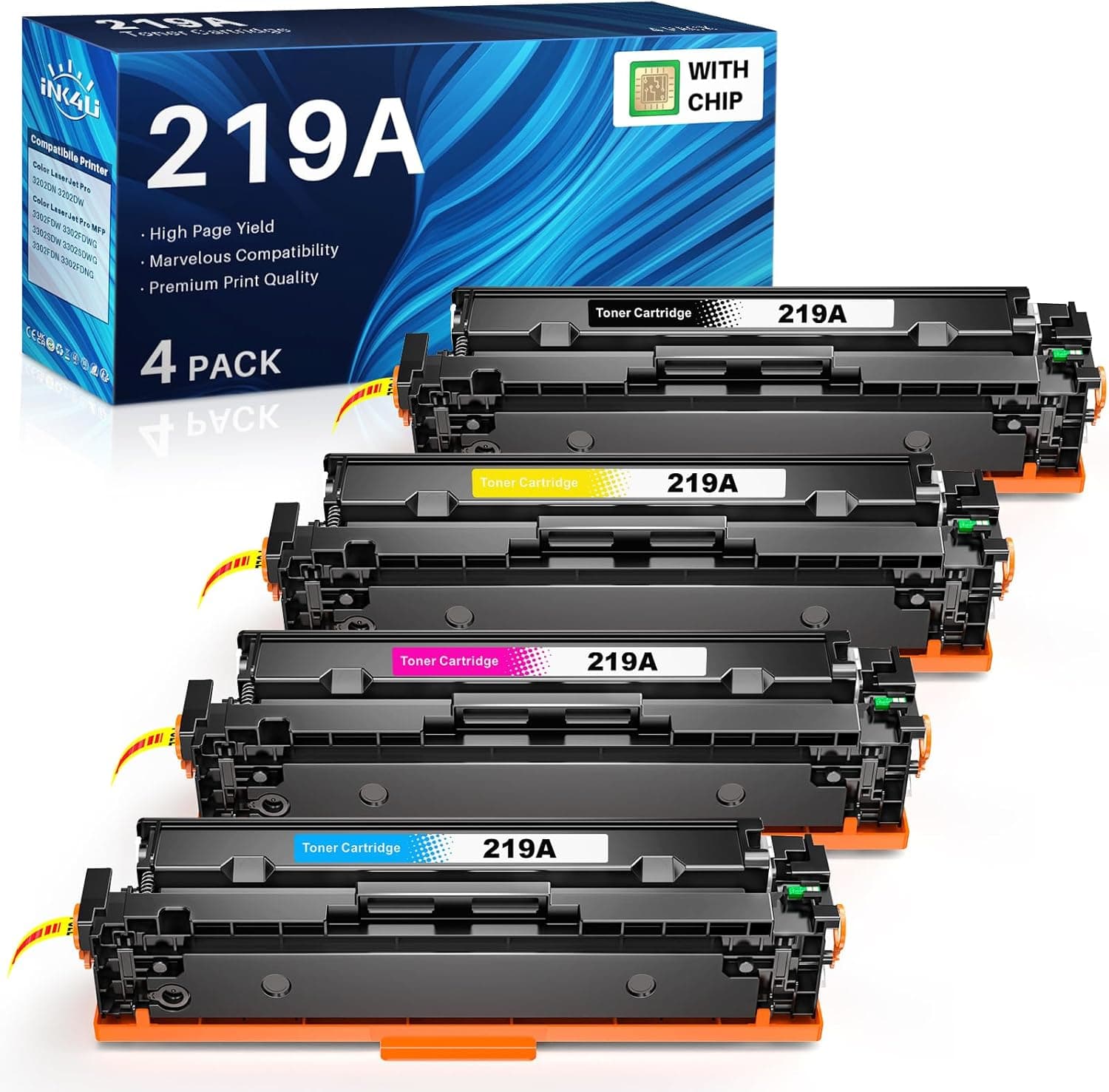 INK4U Toner 219A Compatible con HP 219A para HP Color LaserJet Pro MFP