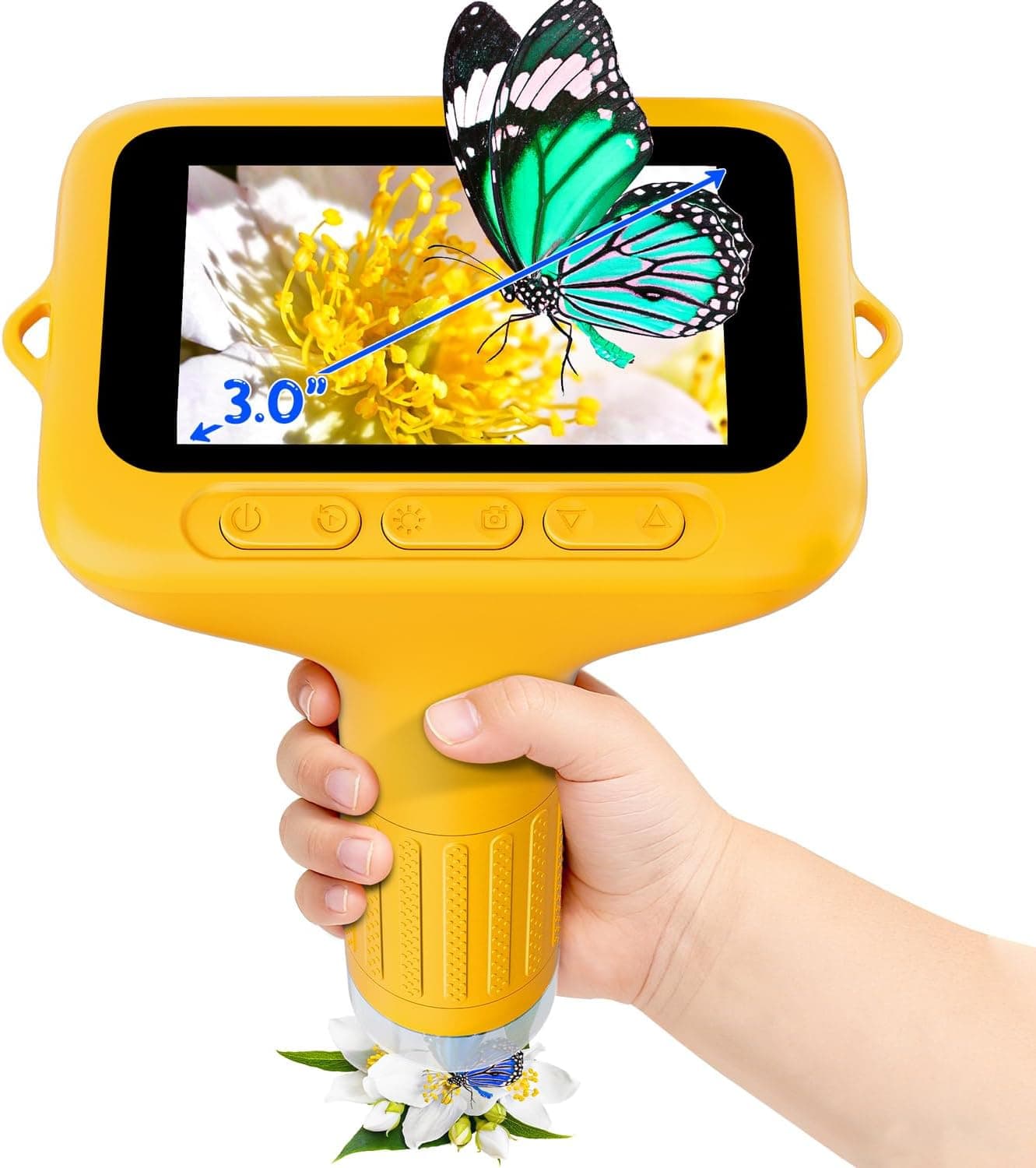 Microscopio Digital para niños, SKYBASIC Zoom de 1000x, minicámara con Pantalla de 3 Pulgadas,Un Juguete de Regalo de cumpleaños Ideal para niños y niñas de 6 a 12 años (Amarillo)