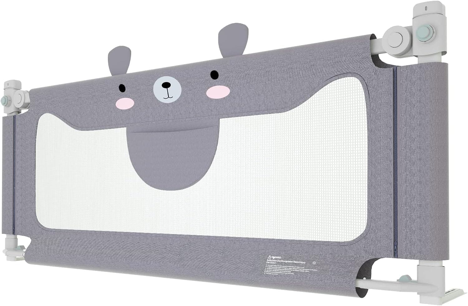 UISEBRT Barrera para Cama Infantil, 150 cm, protección contra caídas, Altura Regulable, para Cama Familiar y Cuna, Color Gris