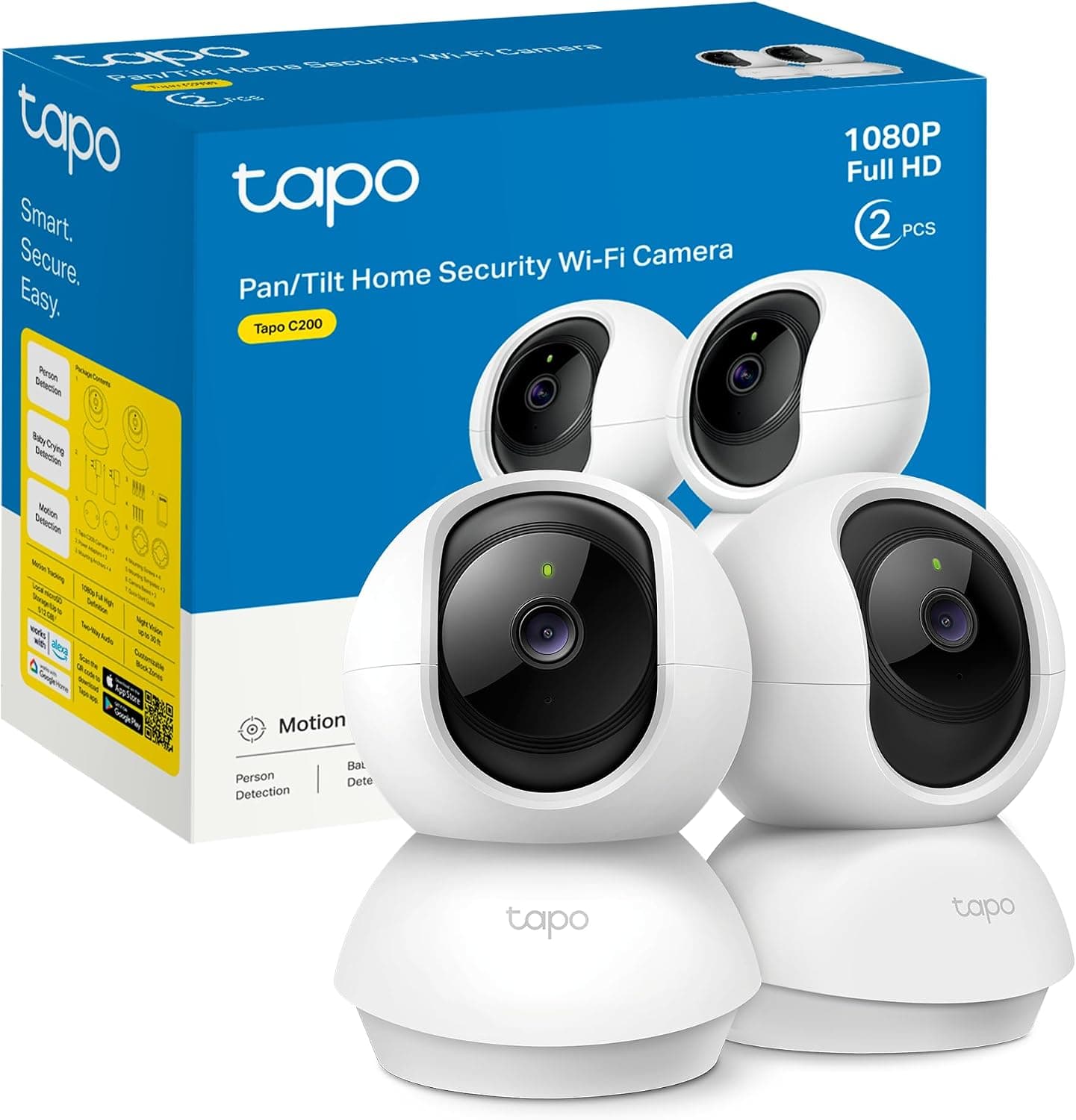 Tapo C200P2 - Cámara de Vigilancia WiFi Interior 360º, 1080p, Detección IA