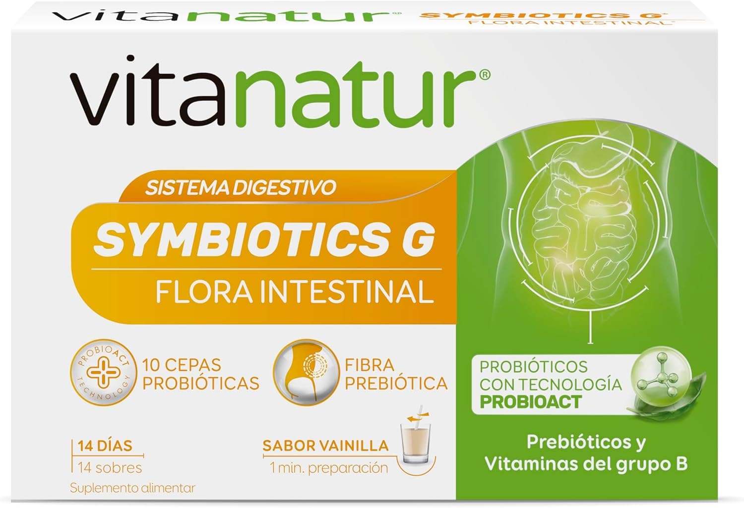 Vitanatur - Symbiotics G, Complemento Alimenticio, 14 Sobres 2,5 g