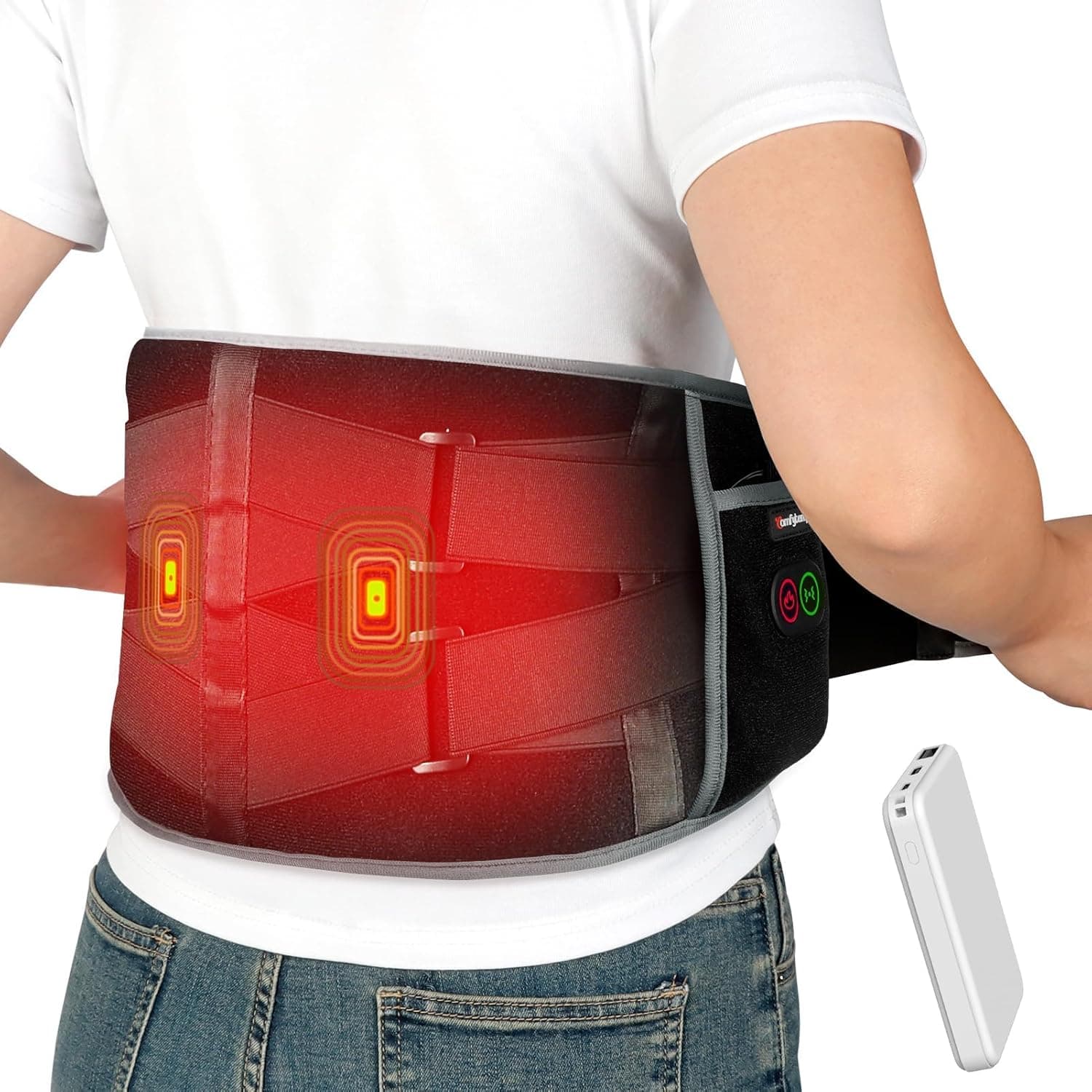 Comfytemp Almohadilla Eléctrica Lumbar,3 Modos Calefacción Rápida y Masaje
