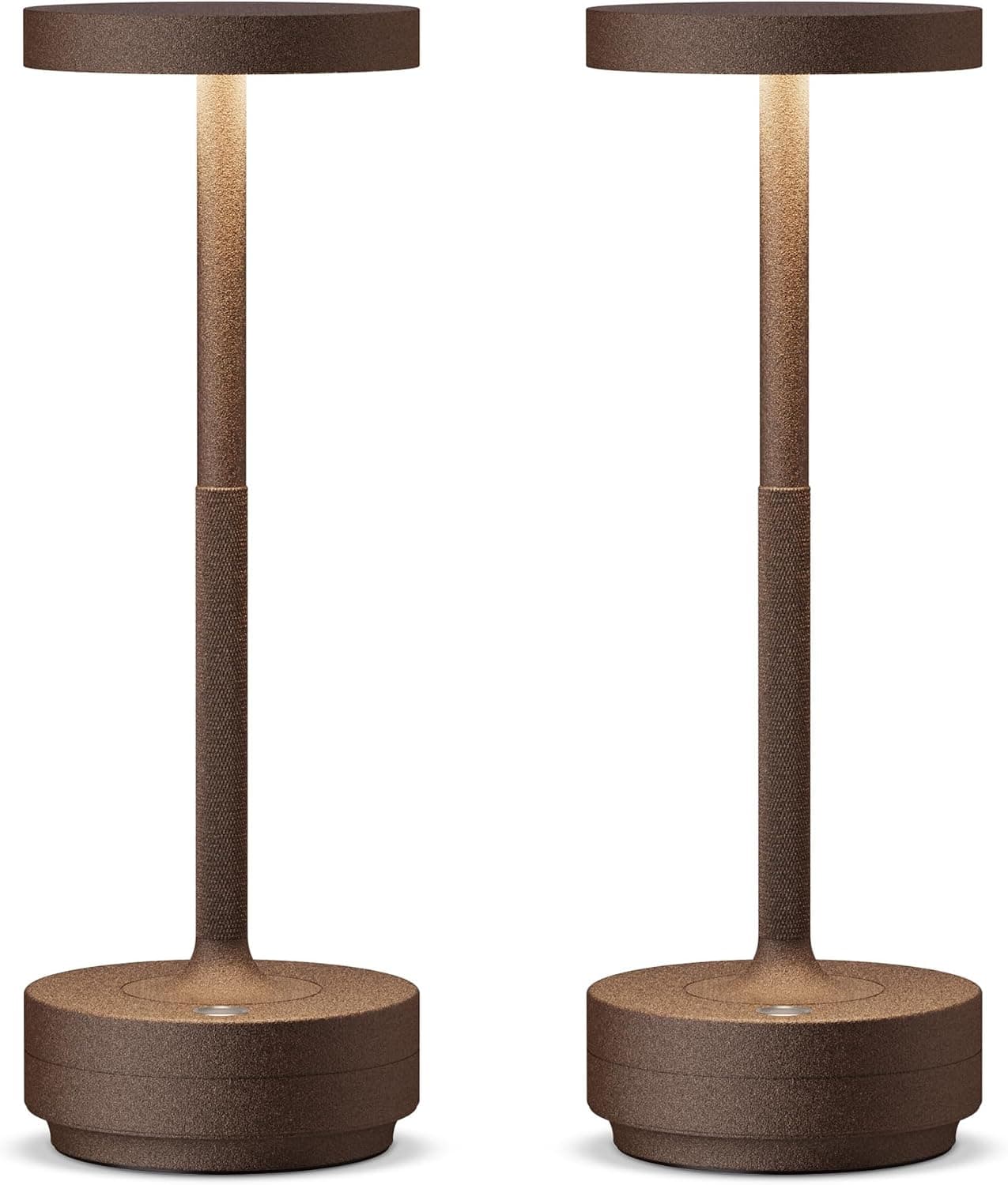 Lámpara de mesa inalámbrica LED recargable regulable 5000 mAh 3 modos de luz uso interior/exterior batería larga duración portátil USB-C lámpara de mesa (2 x herrumbre)