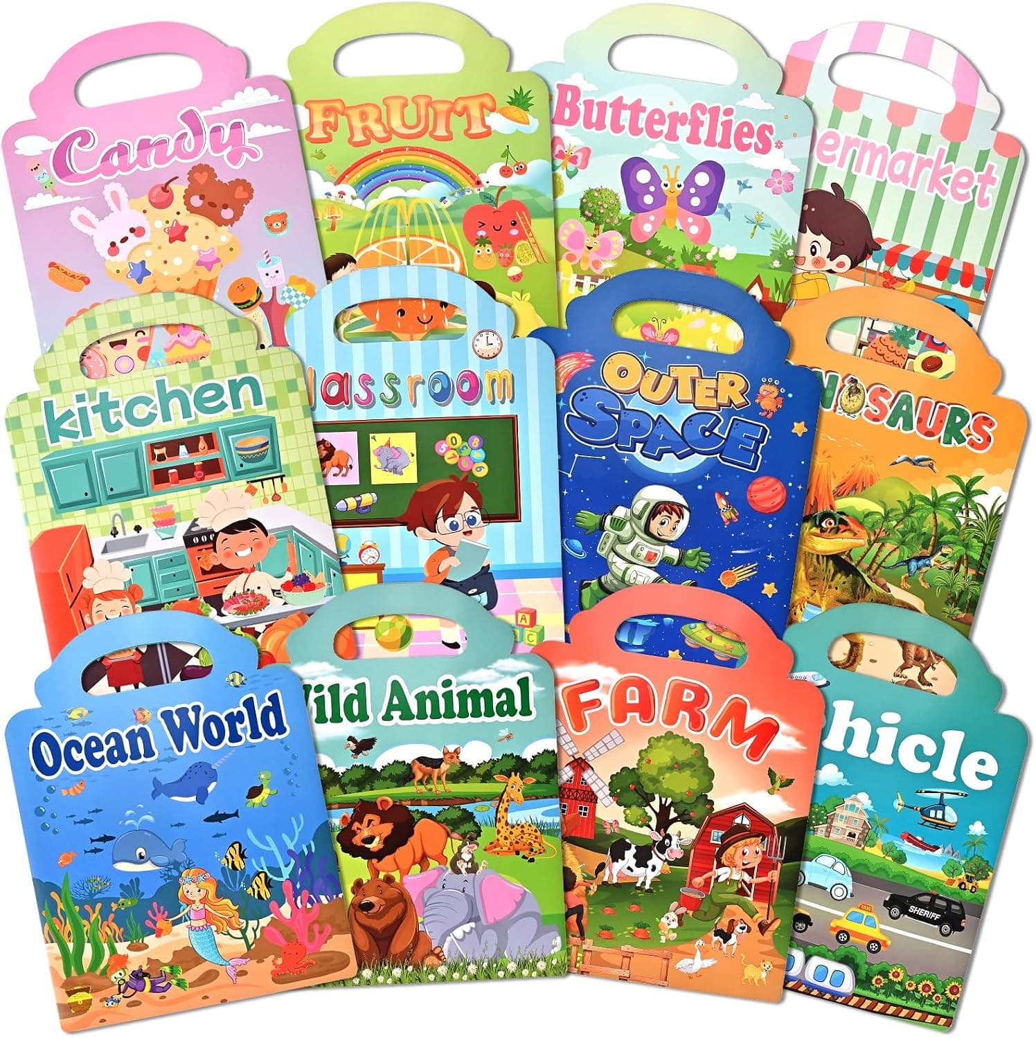 GOLDGE 12 Libro Pegatinas Infantiles, Stickers Detalles Cumpleaños Niños