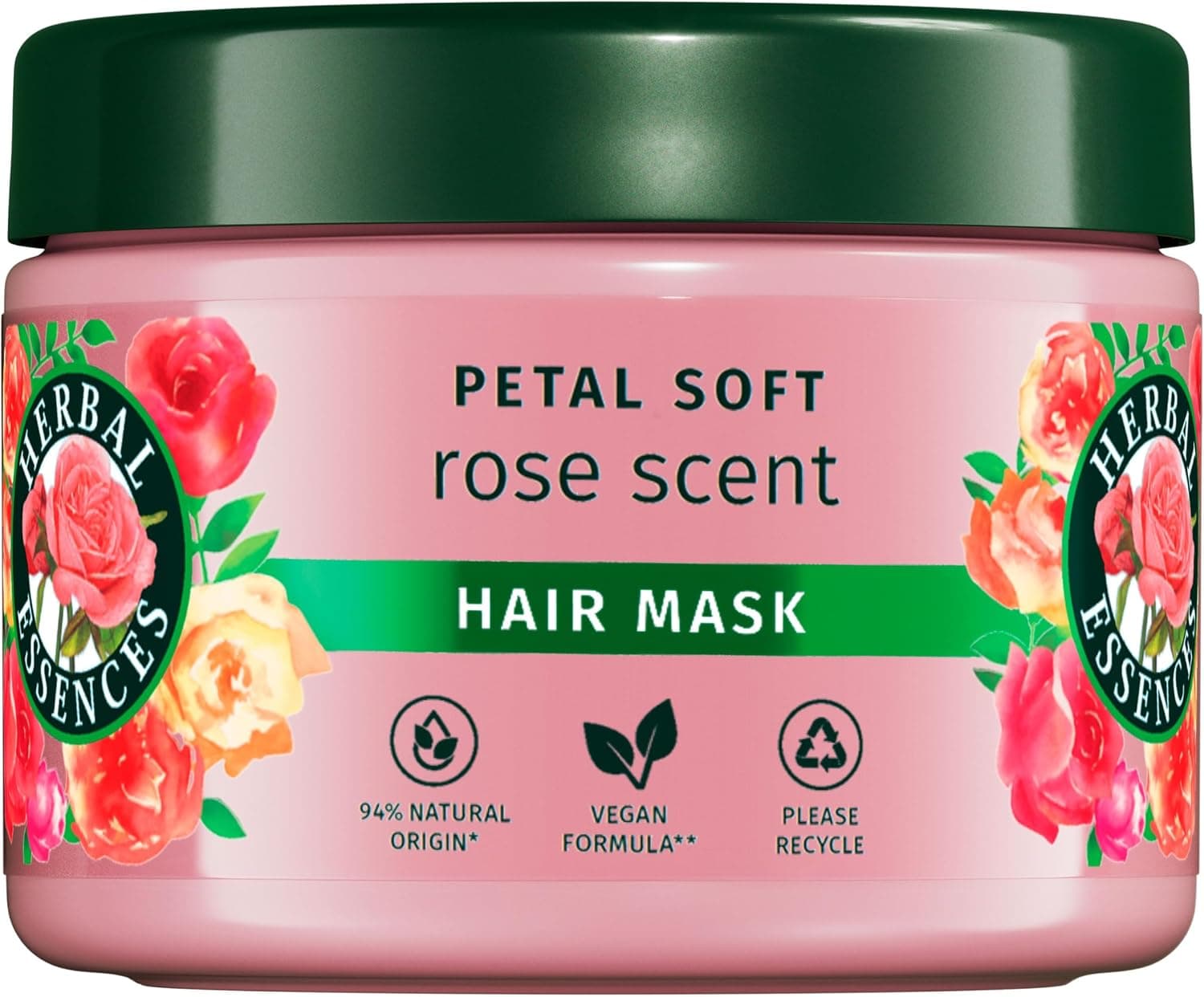 Herbal Essences Rosas Mascarilla Suavidad para Pelo Seco, Vegano, 500ml