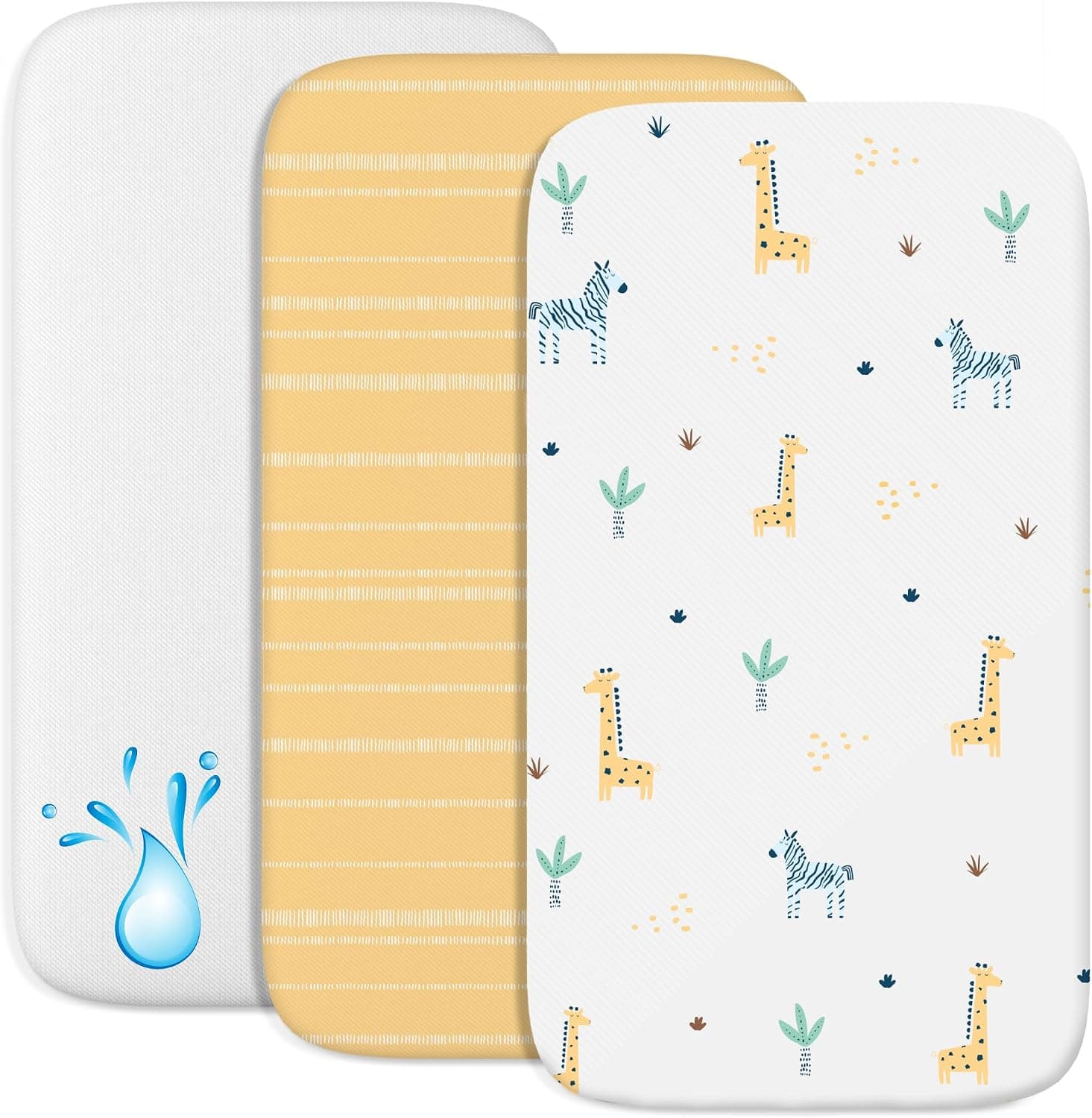Dreamzie - 2 Sábanas Minicuna 55x90 + Protector Colchón Impermeable