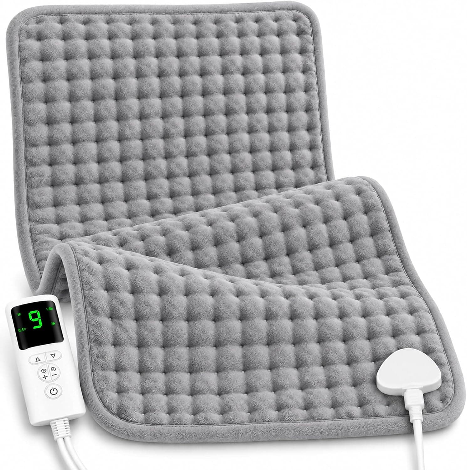 UOHHBOE Almohadilla Eléctrica Lumbar 75W 30×60 cm, 9 Niveles de Calor