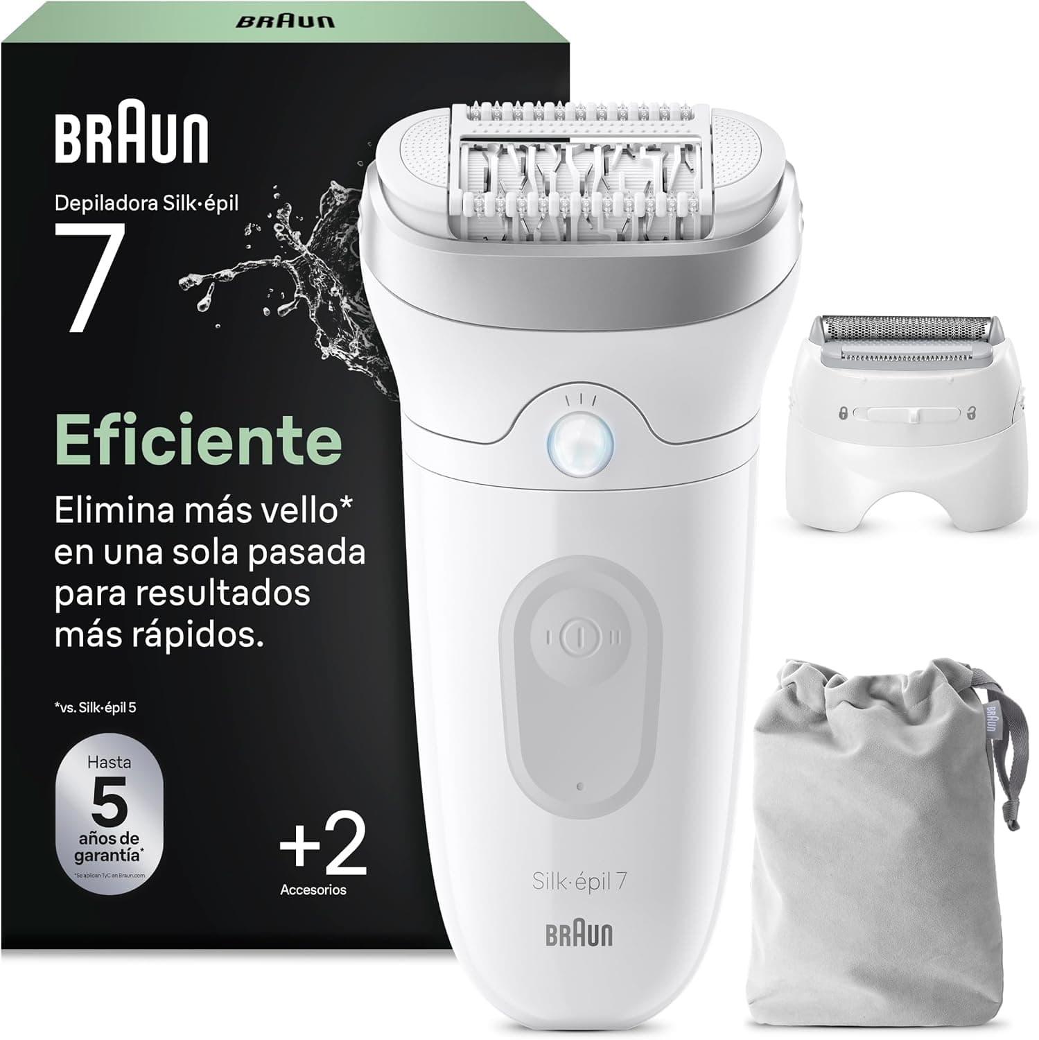 Braun Silk·épil 7 Depiladora Eléctrica Mujer, 7-030, Plata