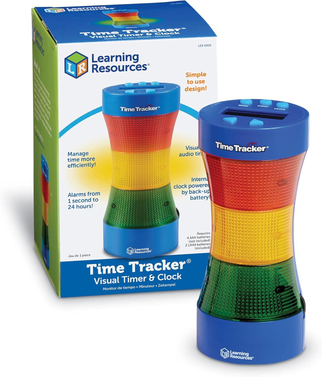 Learning Resources Temporizador Visual Infantil – Time Tracker 2.0 con Luces y Sonidos – Gestión de Rutinas y Tareas – 3+ Años – para Aula y Hogar