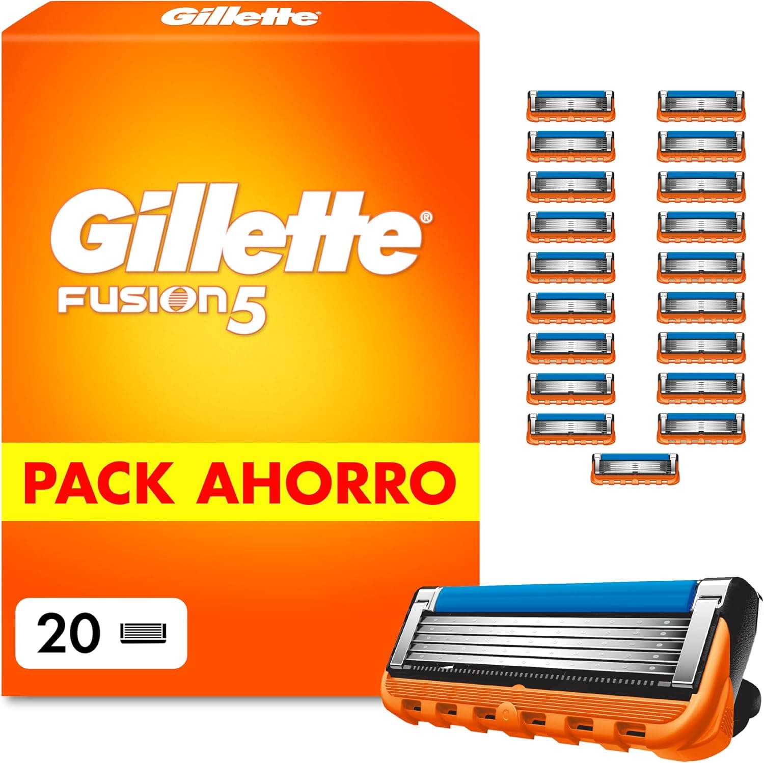 Gillette Fusion5 Cuchillas de Afeitar Hombre, Pack de 20